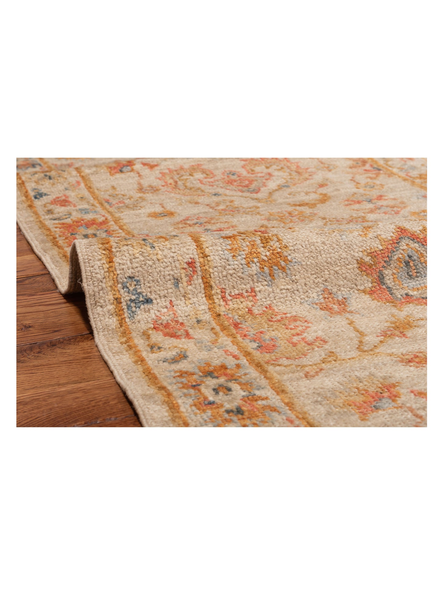 Angora Oushak 148044 Ivory Ivory 2.7x11.6 Hand Knotted Rug