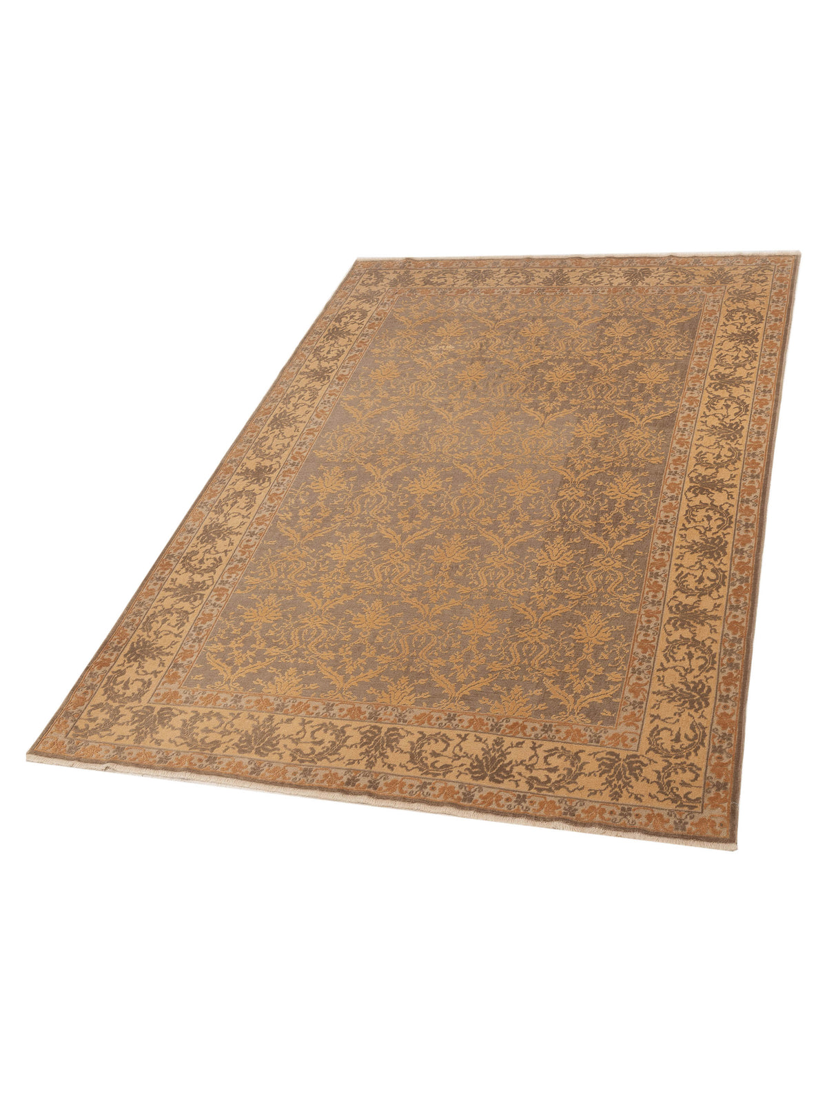 Vintage 107496 Silver 4.10x6.2 Hand Knotted Rug