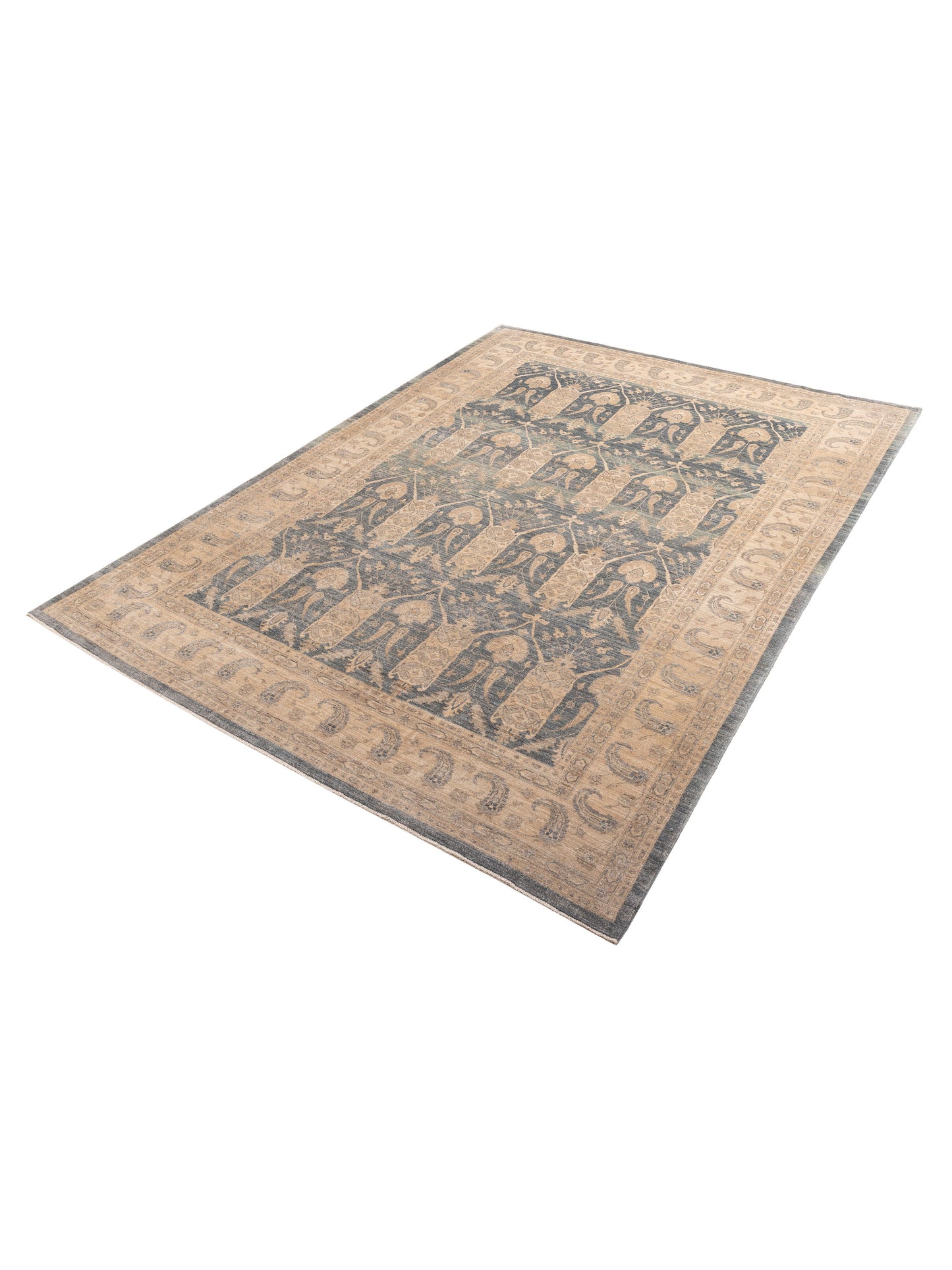 Sultan 156145 Gray Gray 10x13.6 Hand Knotted Rug