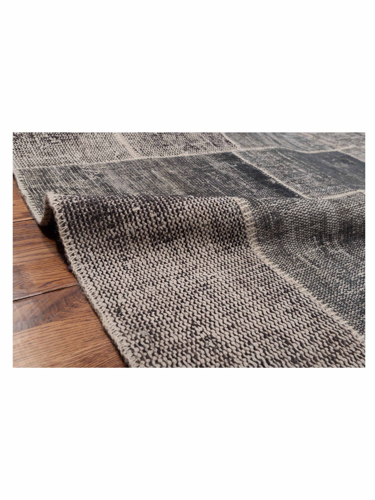 Turkish Vestige Patchwork 111198 Gray 8.11x10.9 Hand Knotted Rug
