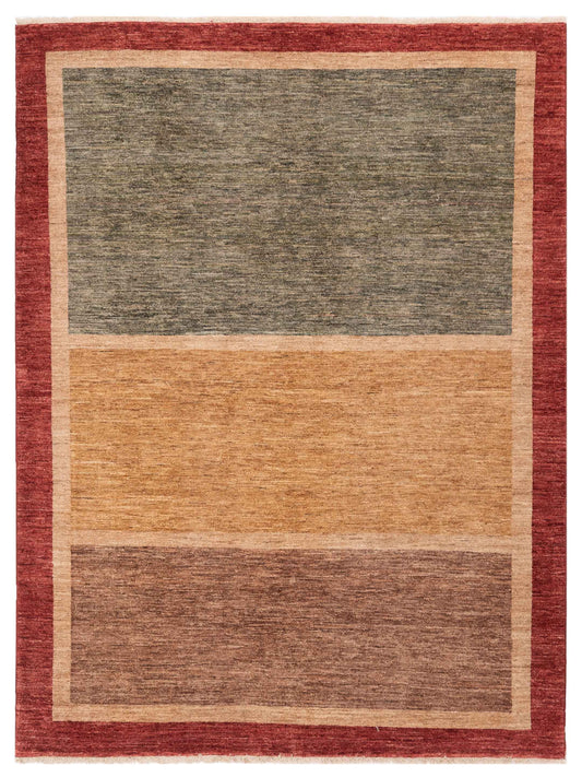 Rajpur Gabbeh  Green Red Contemporary