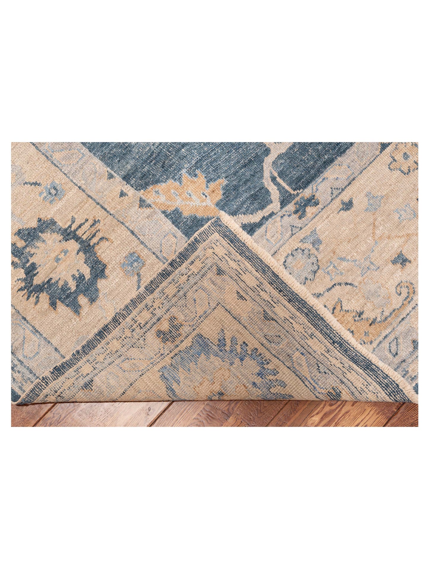 Angora Oushak 151140 Dark Blue Silver 10.1x13.1 Hand Knotted Rug