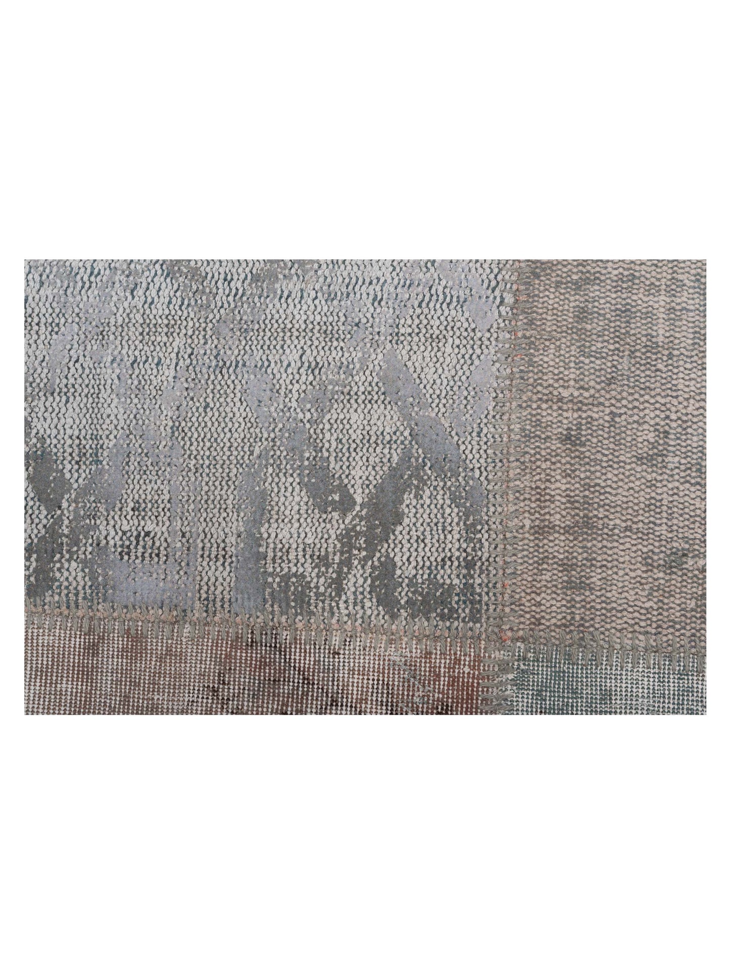 Turkish Vestige Patchwork 130995 Aqua Green 9.10x13.2 Hand Knotted Rug
