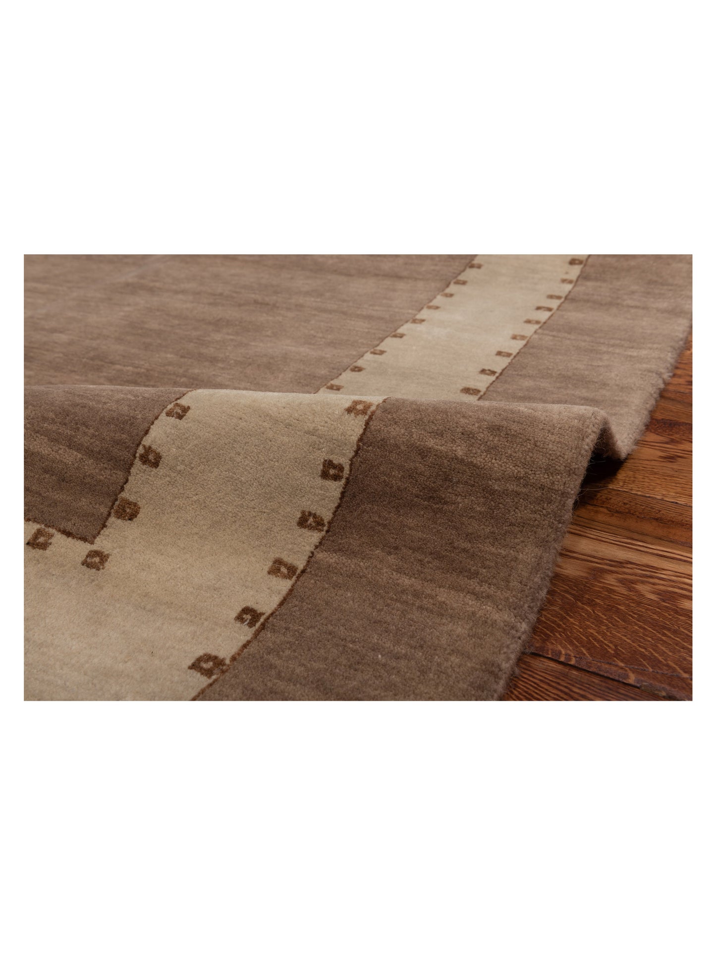 Aurore 96228 Brown Beige 5.6x7.11 Hand Knotted Rug