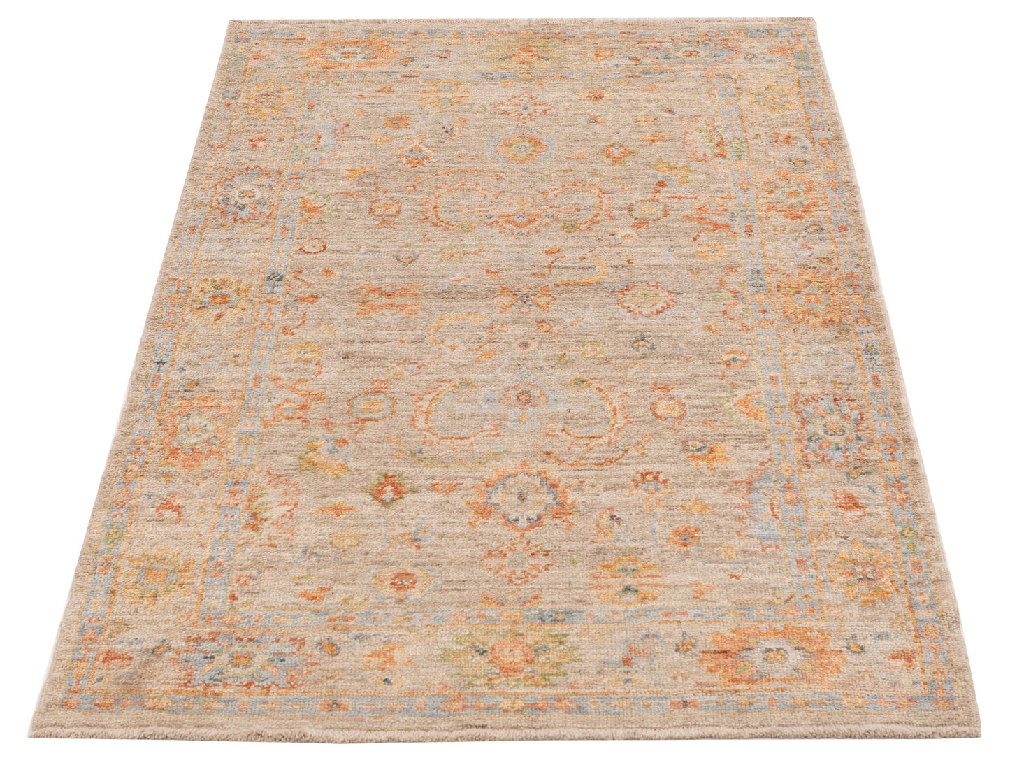 Angora Oushak 152629 Brown Beige 4.1x6.8 Hand Knotted Rug