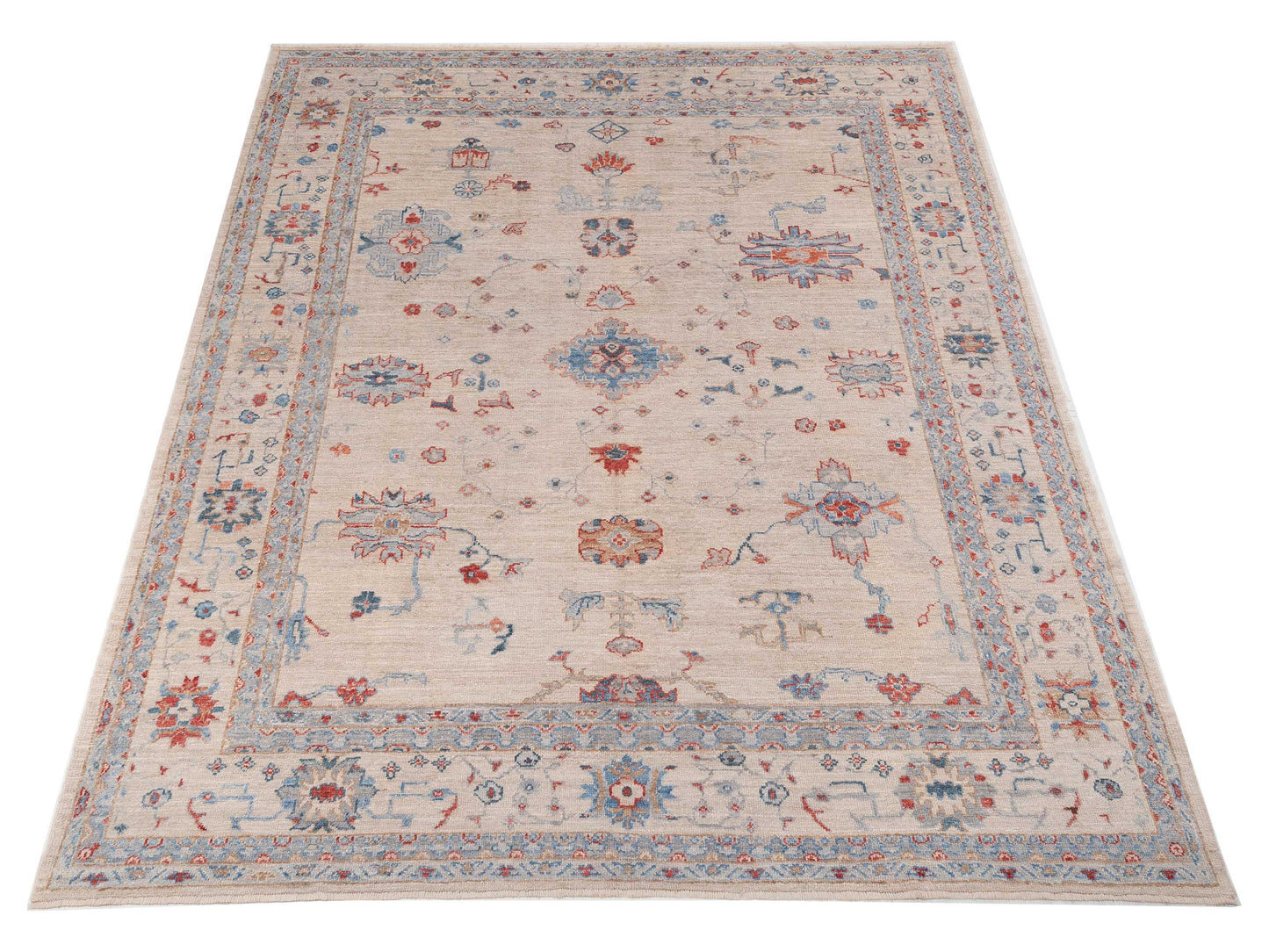 Angora Oushak 152415 Ivory Ivory 9x11.9 Hand Knotted Rug