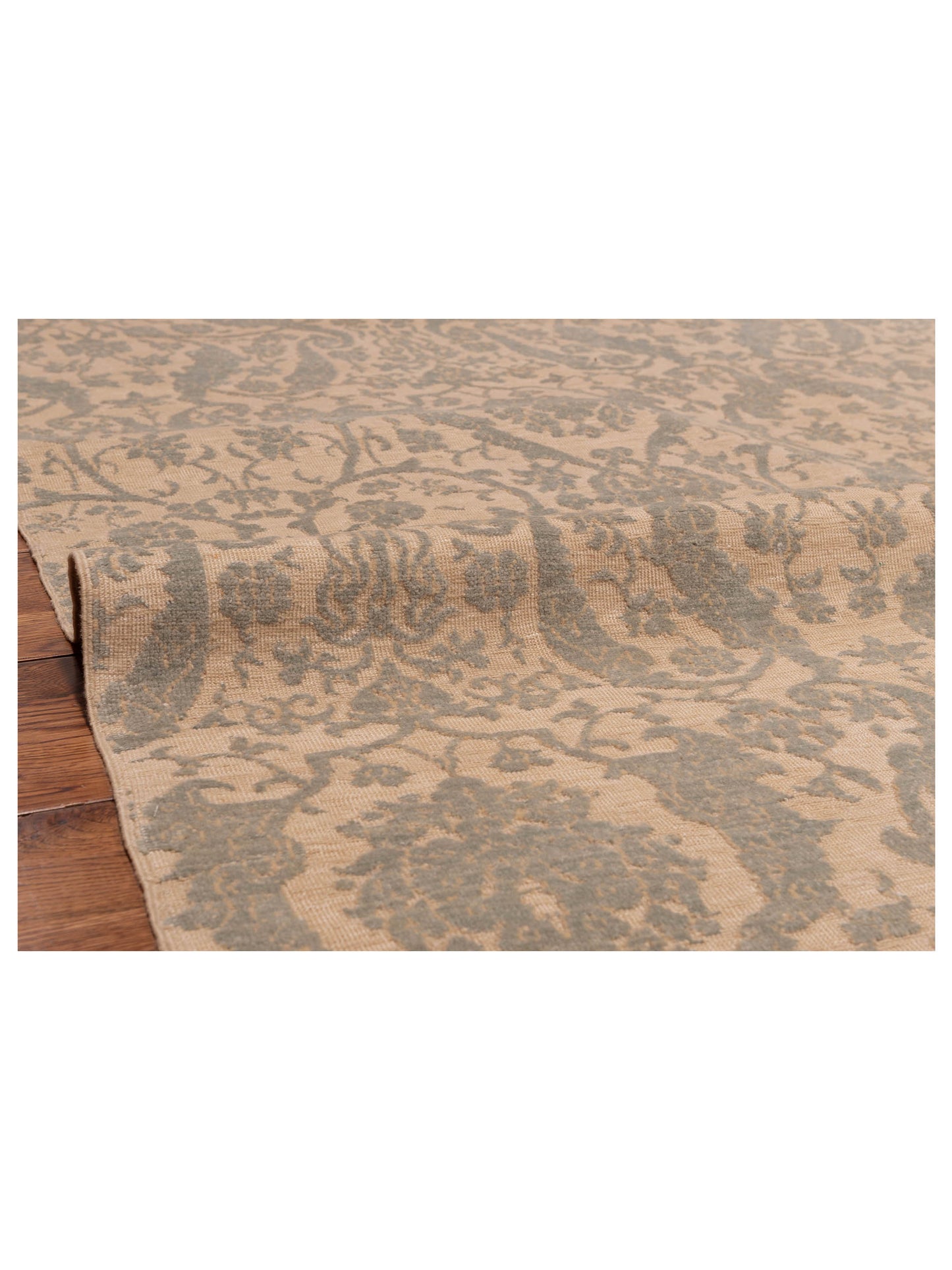 Defne Orchid Ivory Blue 6.5x9.5 Hand Knotted Rug