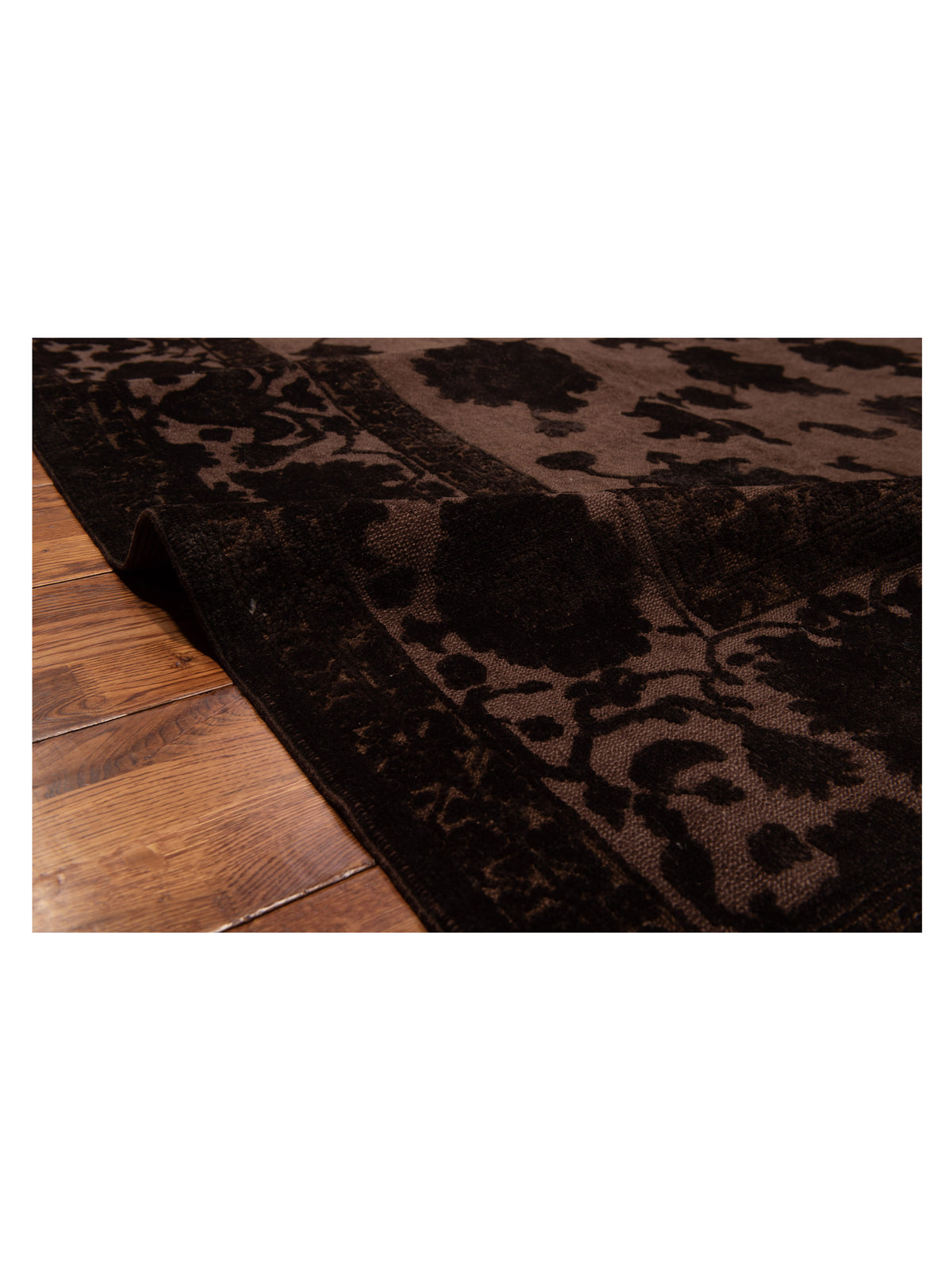 Vintage 78846 Brown 9.1x12.6 Hand Knotted Rug