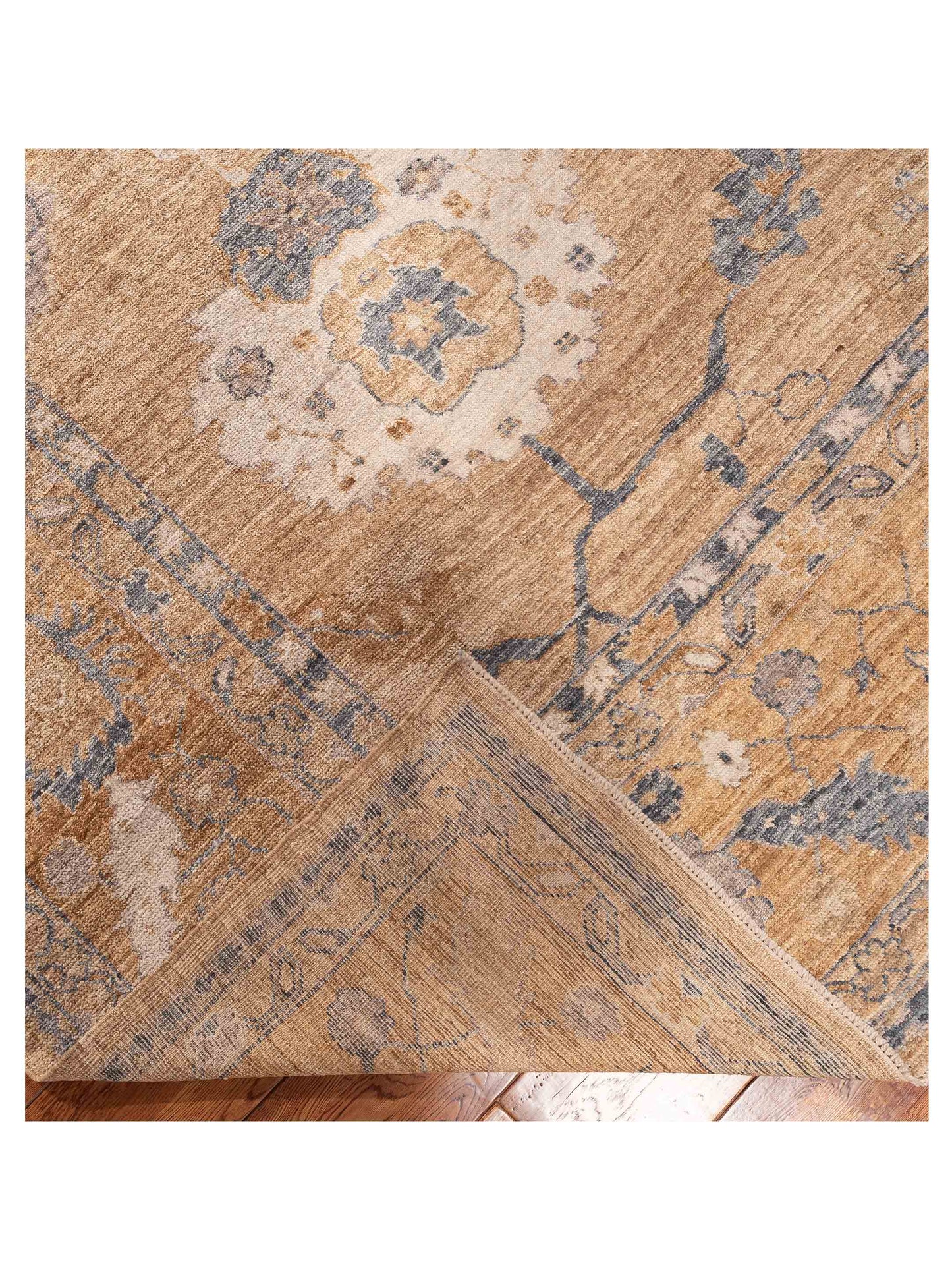 Angora Oushak 156112 Gold Gold 12x14.7 Hand Knotted Rug