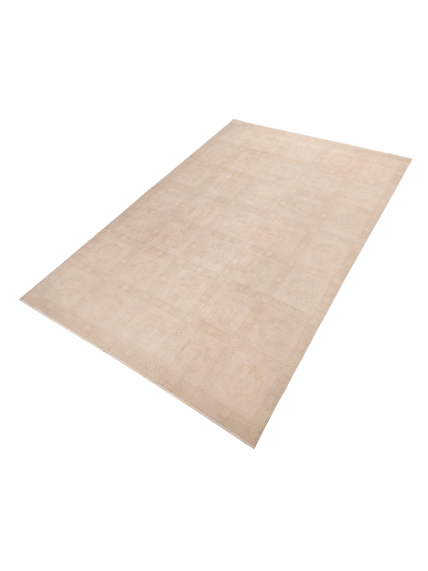 Vintage 154370 Beige Beige 10.3x15 Hand Knotted Rug