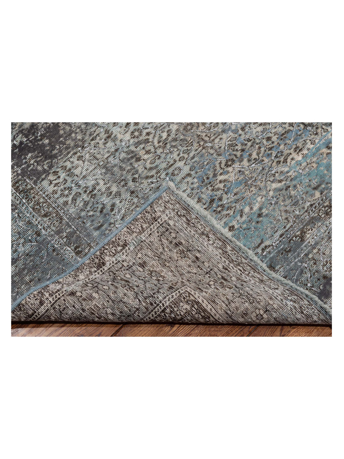 Vintage 129053 Silver Blue 8.5x11.9 Hand Knotted Rug