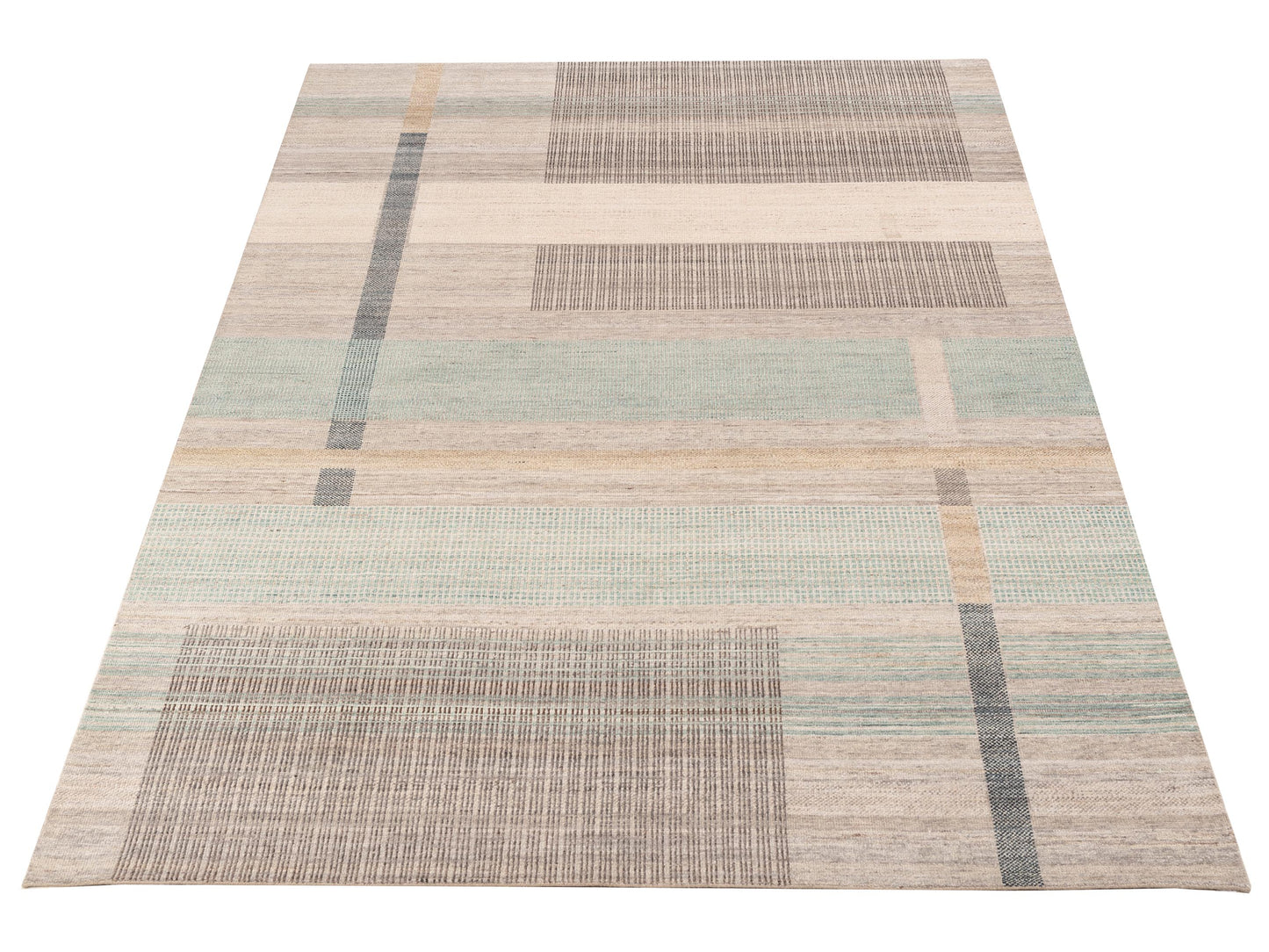 Aurore 154818 Brown Green 9x12.2 Hand Knotted Rug