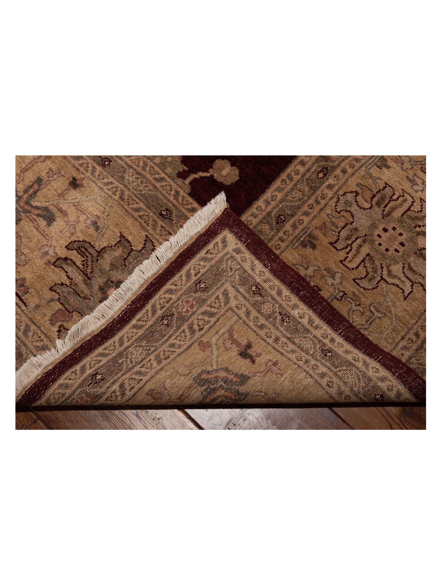 Turkish Elvan 77285 Red Gold 11.11x18 Hand Knotted Rug