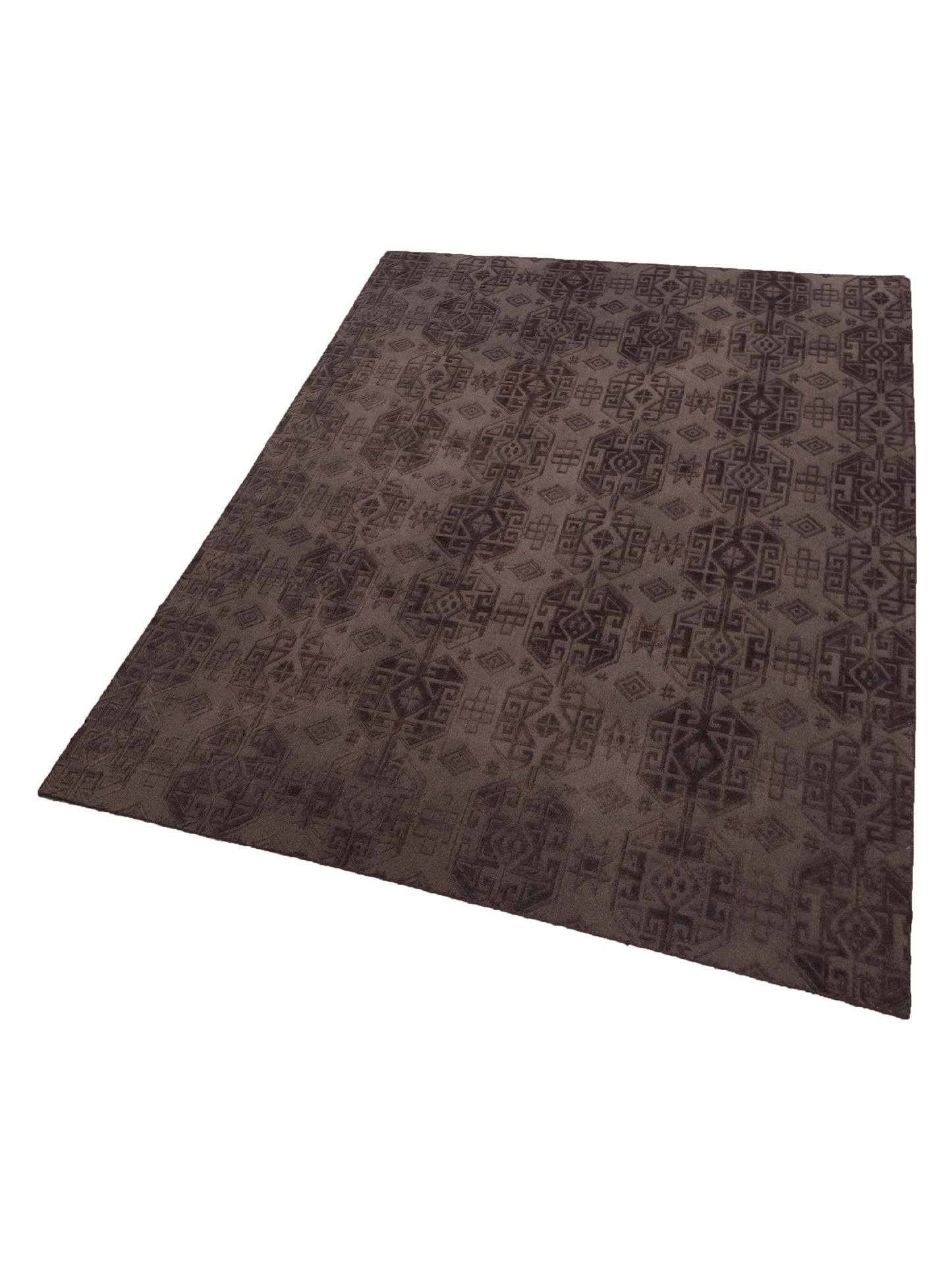 Himalayan 120373 Dark Brown Dark Brown 9x12 Hand Knotted Rug