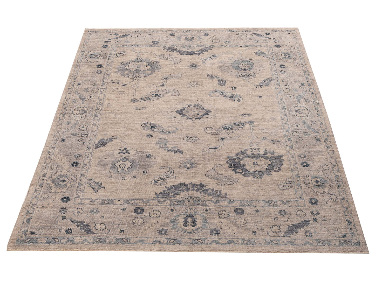 Angora Oushak 156157 Gray Gray 8.1x10.3 Hand Knotted Rug