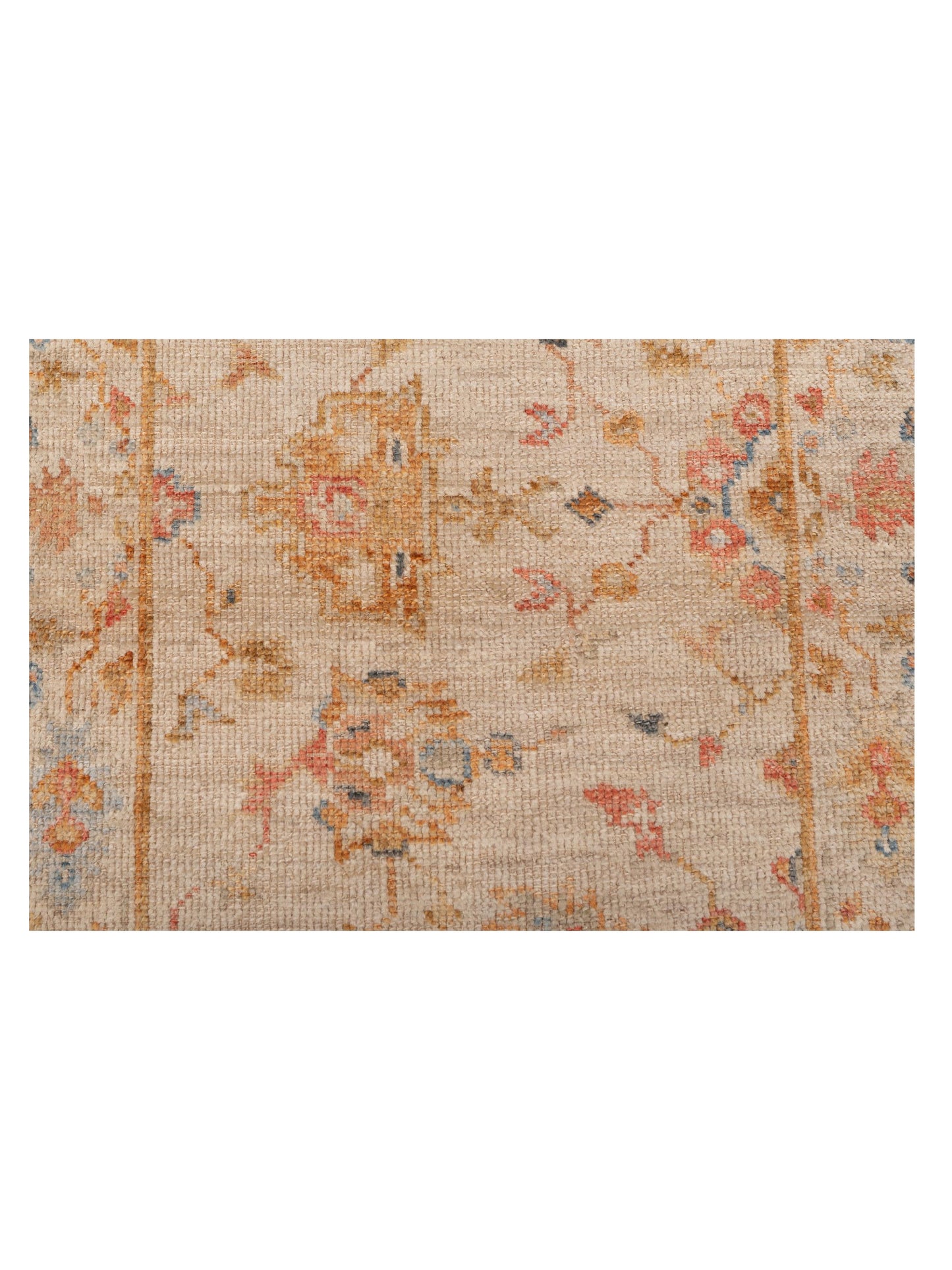 Angora Oushak 149603 Ivory Ivory 2.7x15.7 Hand Knotted Rug