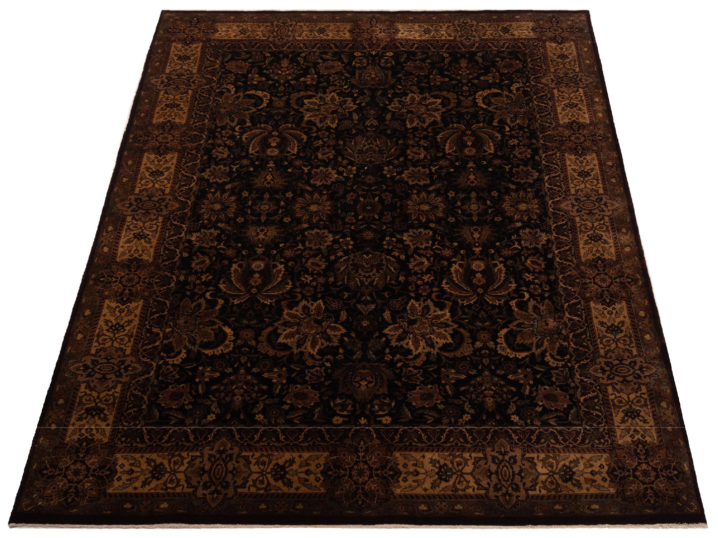 Sivas 109409 Black Beige 8.11x12.1 Hand Knotted Rug