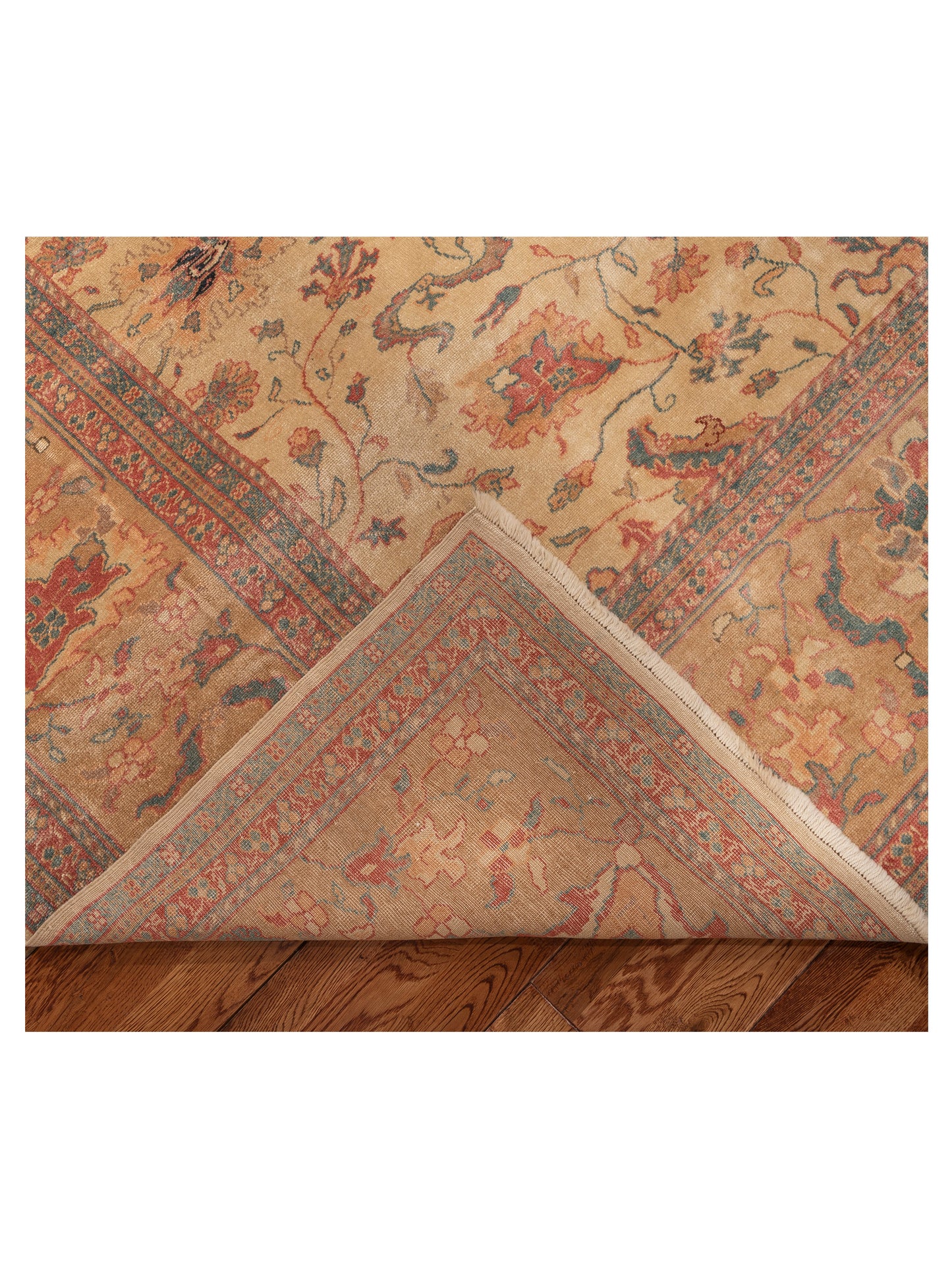 Antique Loom 107940 Ivory Light Brown 10.8x14.6 Hand Knotted Rug