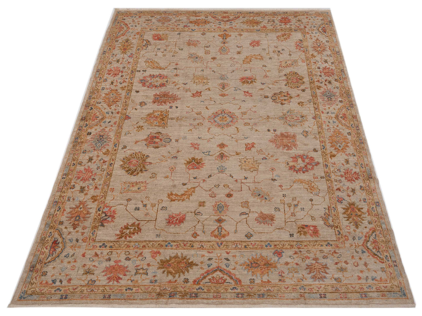 Angora Oushak 149381 Ivory Ivory 8x9.7 Hand Knotted Rug