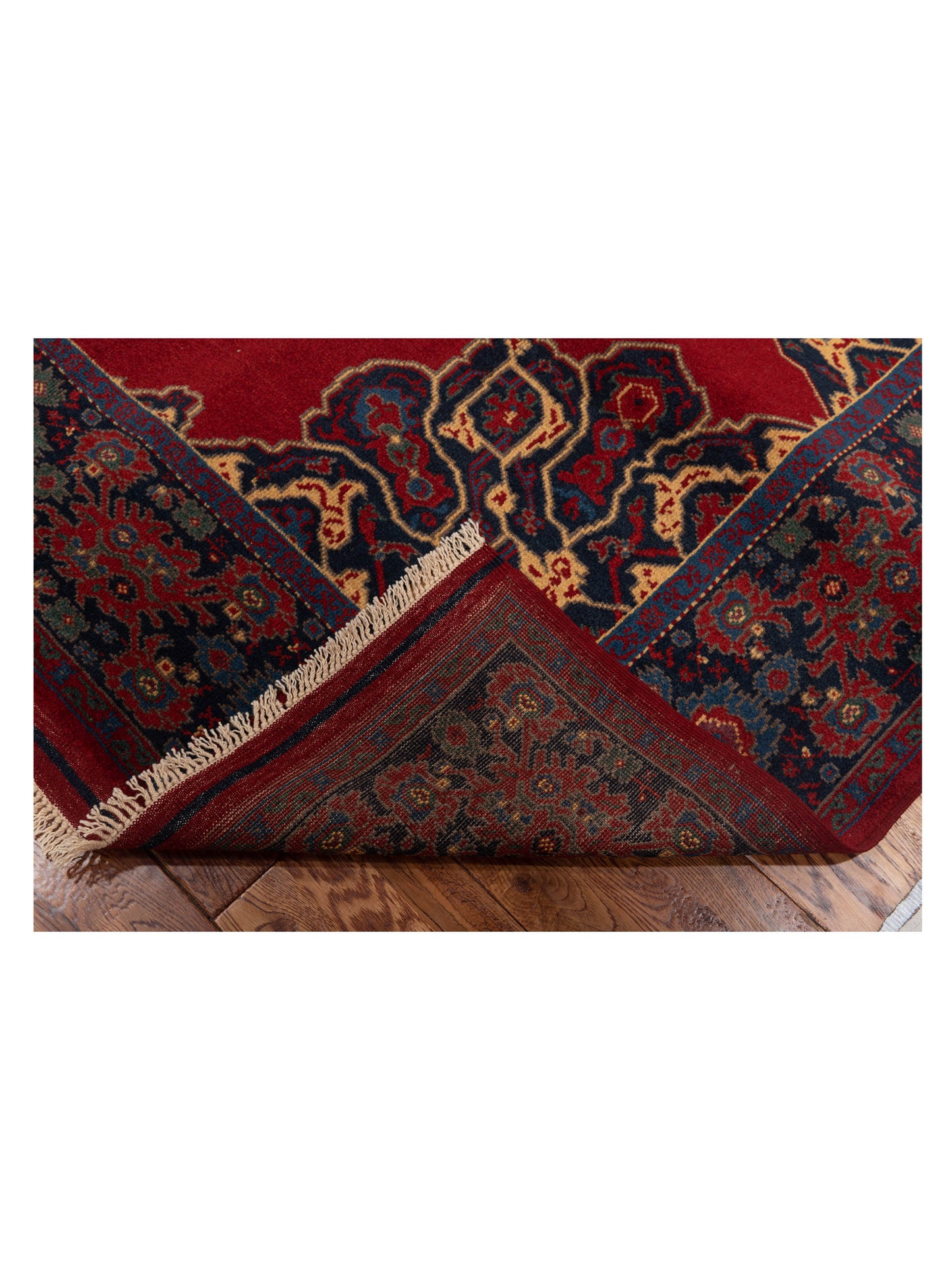 Turkish Shirwan 145125 Red Navy 6.7x9 Hand Knotted Rug