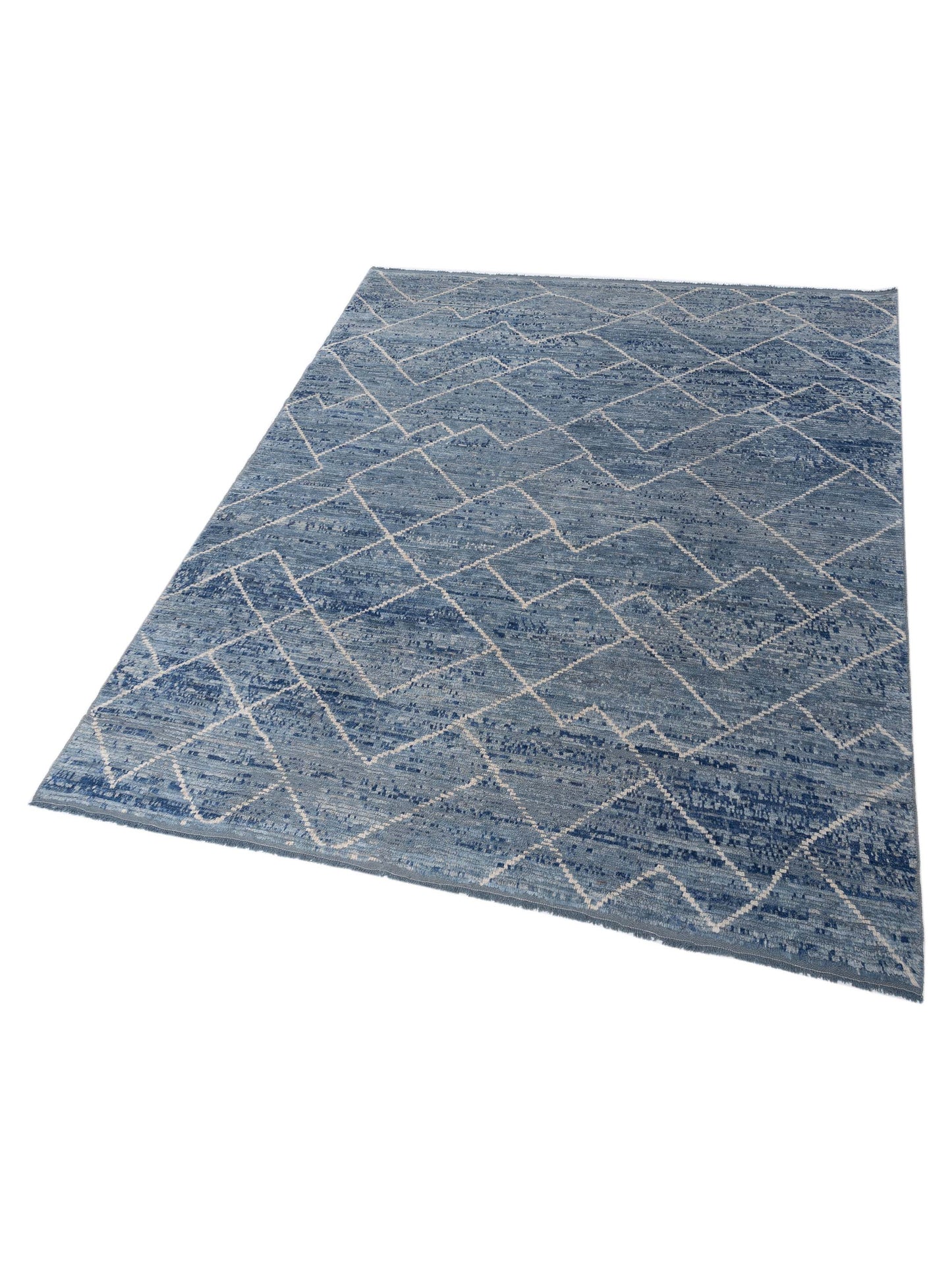 Atlas 148469 Blue Blue 8.1x9.4 Hand Knotted Rug