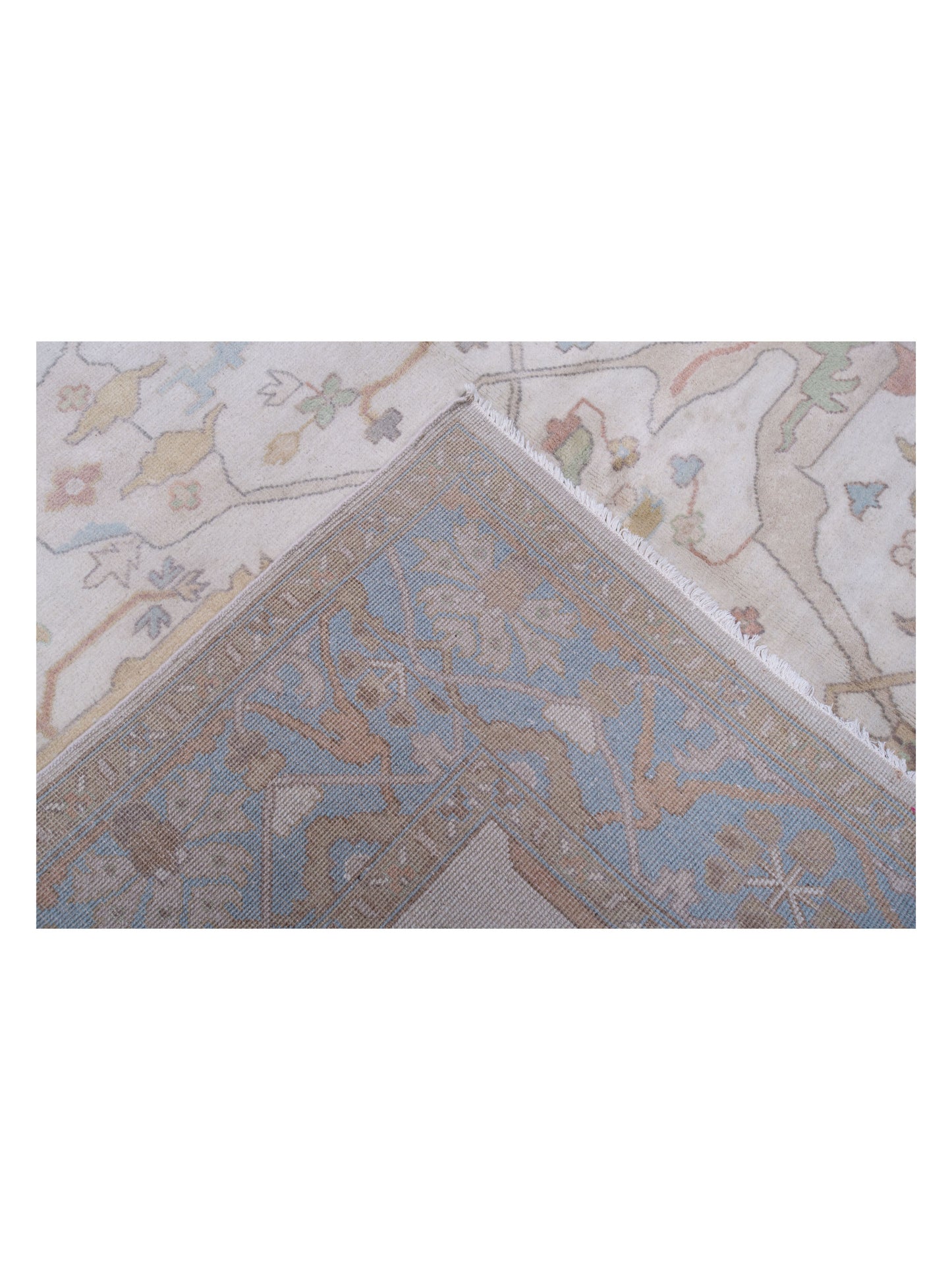Anadol Oushak 131875 Ivory Light Blue 8.2x9.9 Hand Knotted Rug