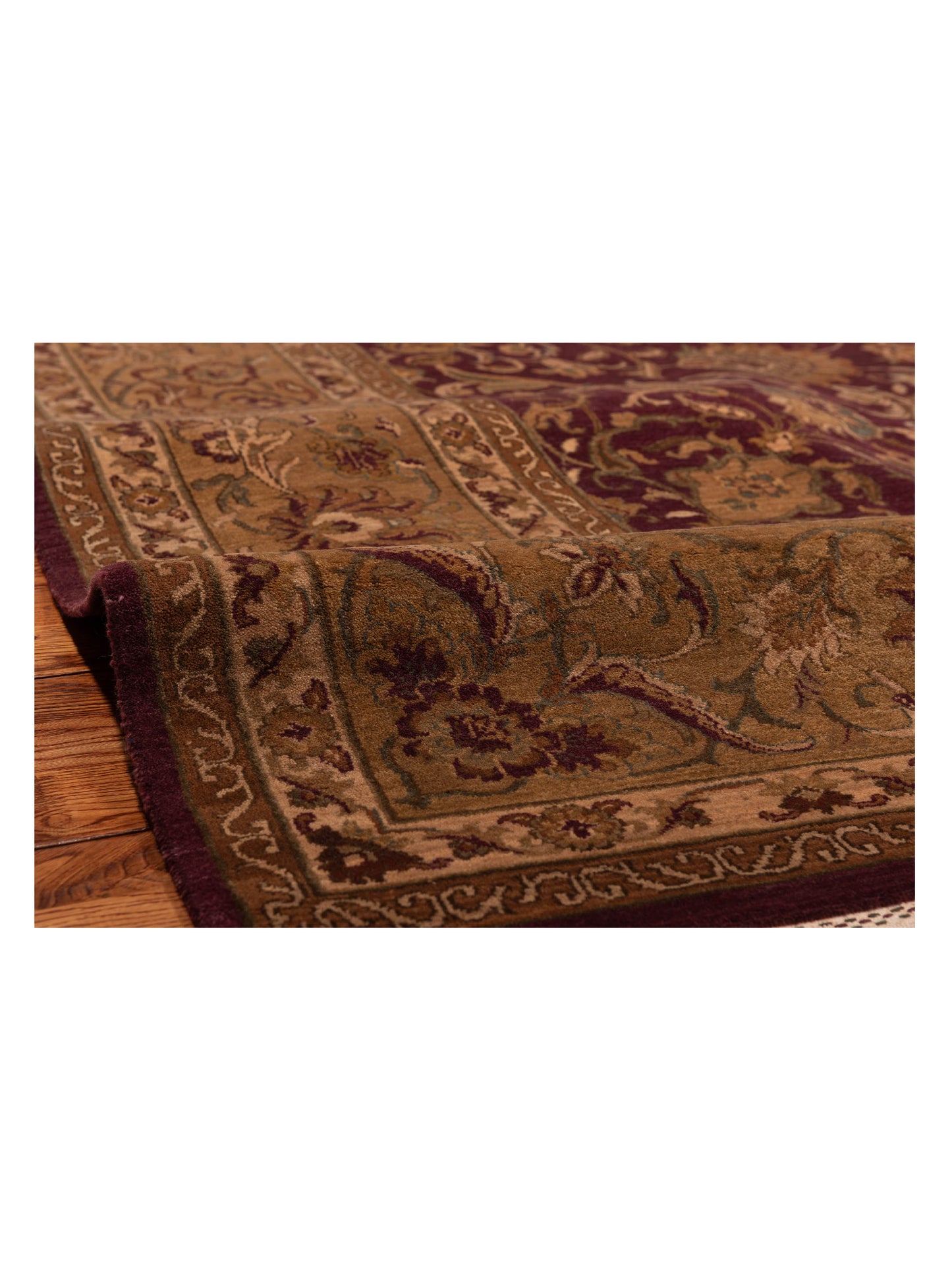 Crown 83894 Burgundy Gold 9.3x12.6 Hand Knotted Rug