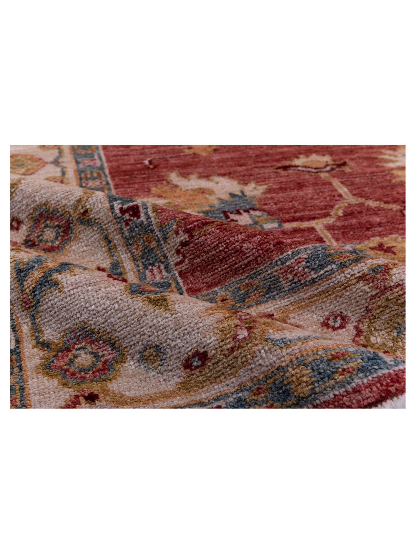 Angora Oushak 144637 Red Ivory 6.5x14.10 Hand Knotted Rug