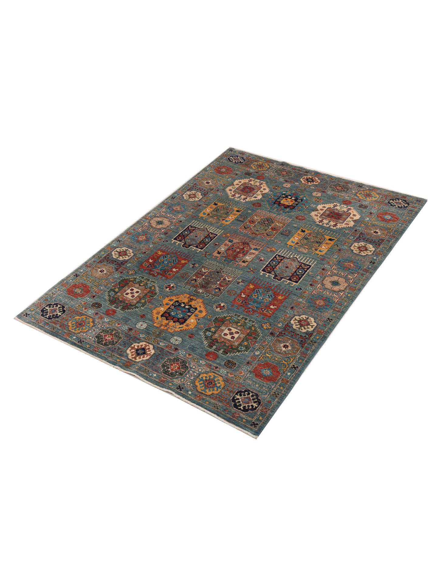 Artisan Kars 152249 Blue Blue 5.5x7.9 Hand Knotted Rug