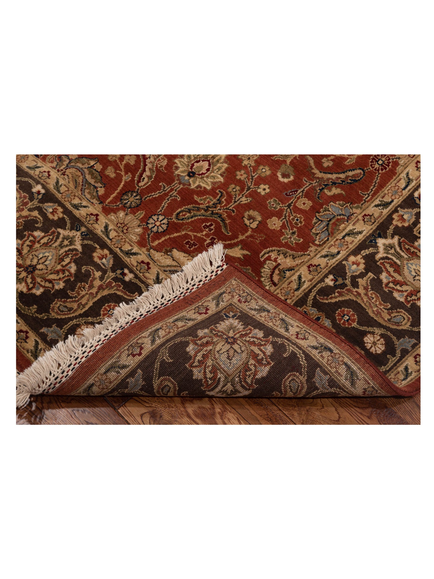 Crown 96242 Rust Brown 6x9.1 Hand Knotted Rug