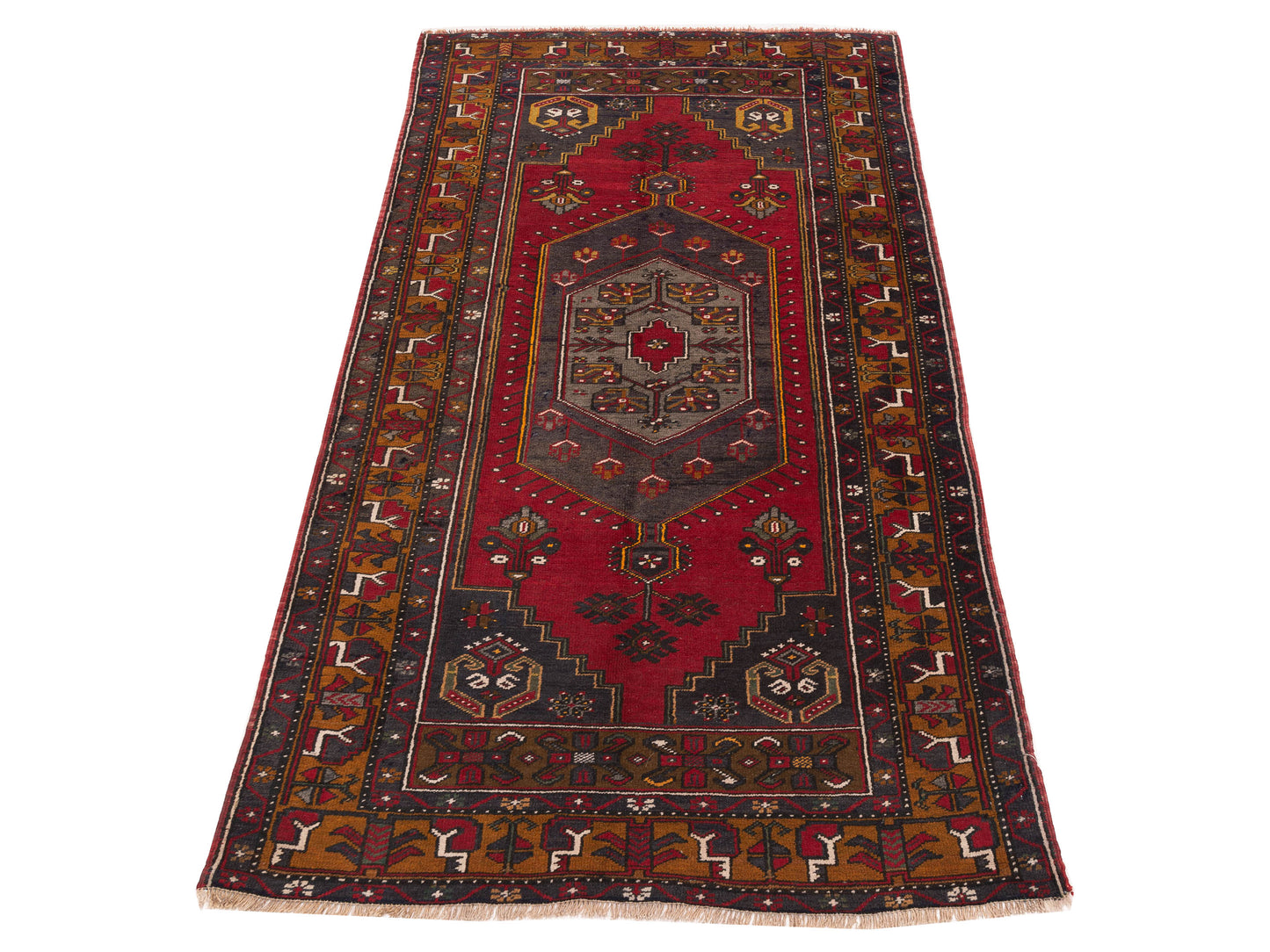 Old Anatolian 148478 Red Gold 4x7.11 Hand Knotted Rug