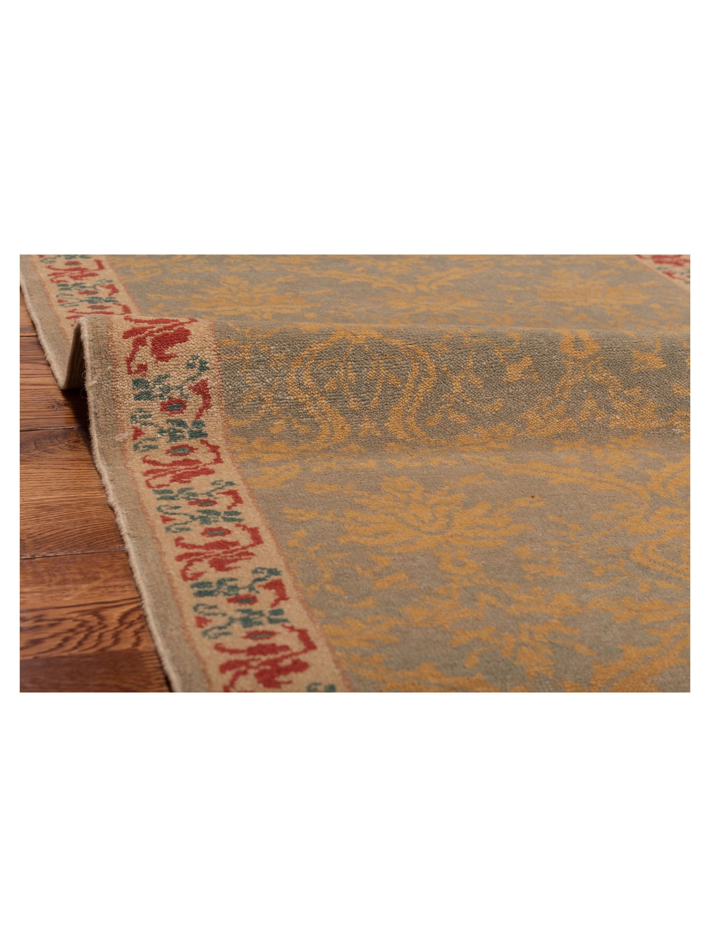 Antique Loom 104572 Light Blue Ivory 2.6x10 Hand Knotted Rug