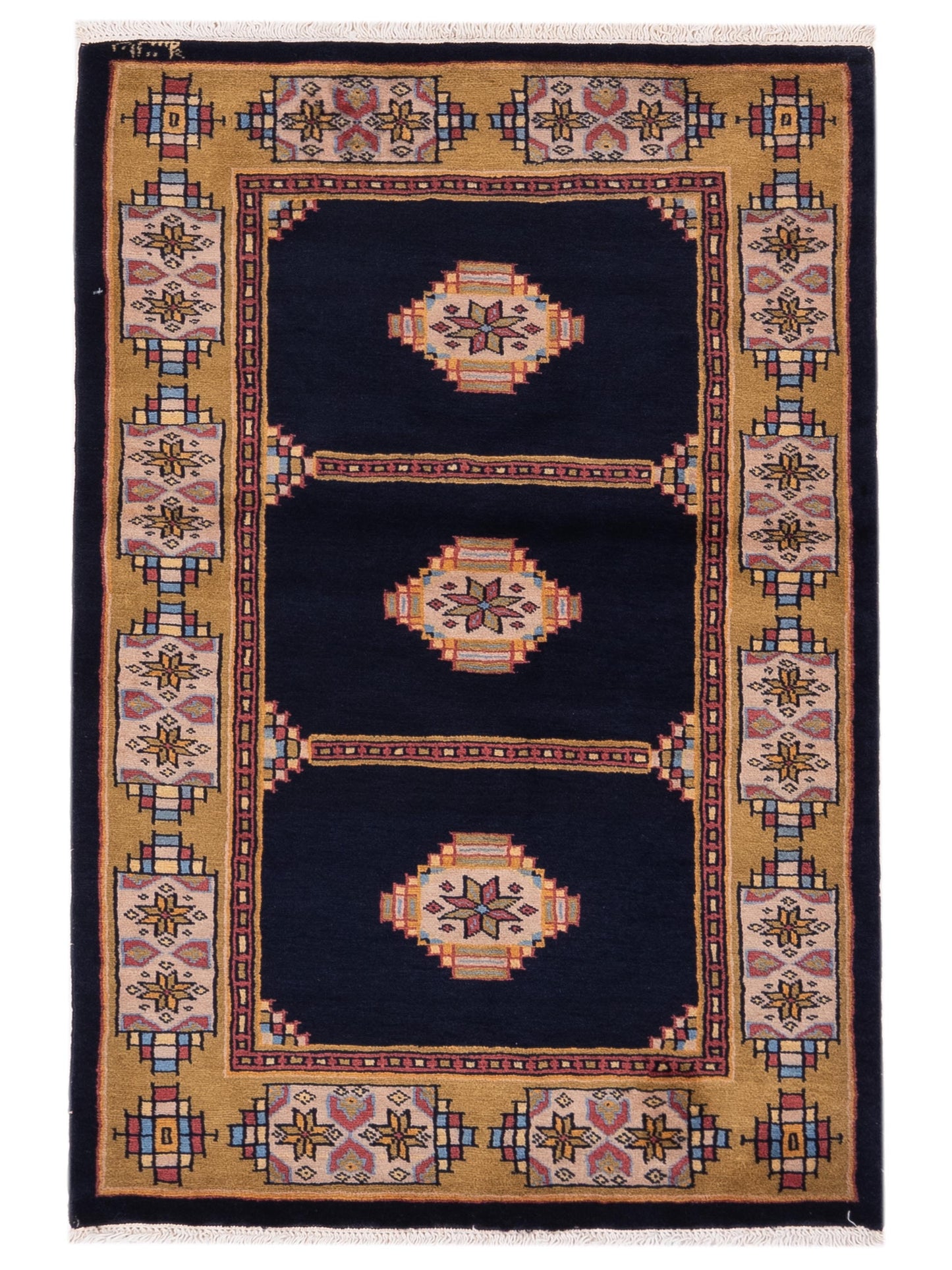 Nomad Bokhara  Charcoal Gold Traditional