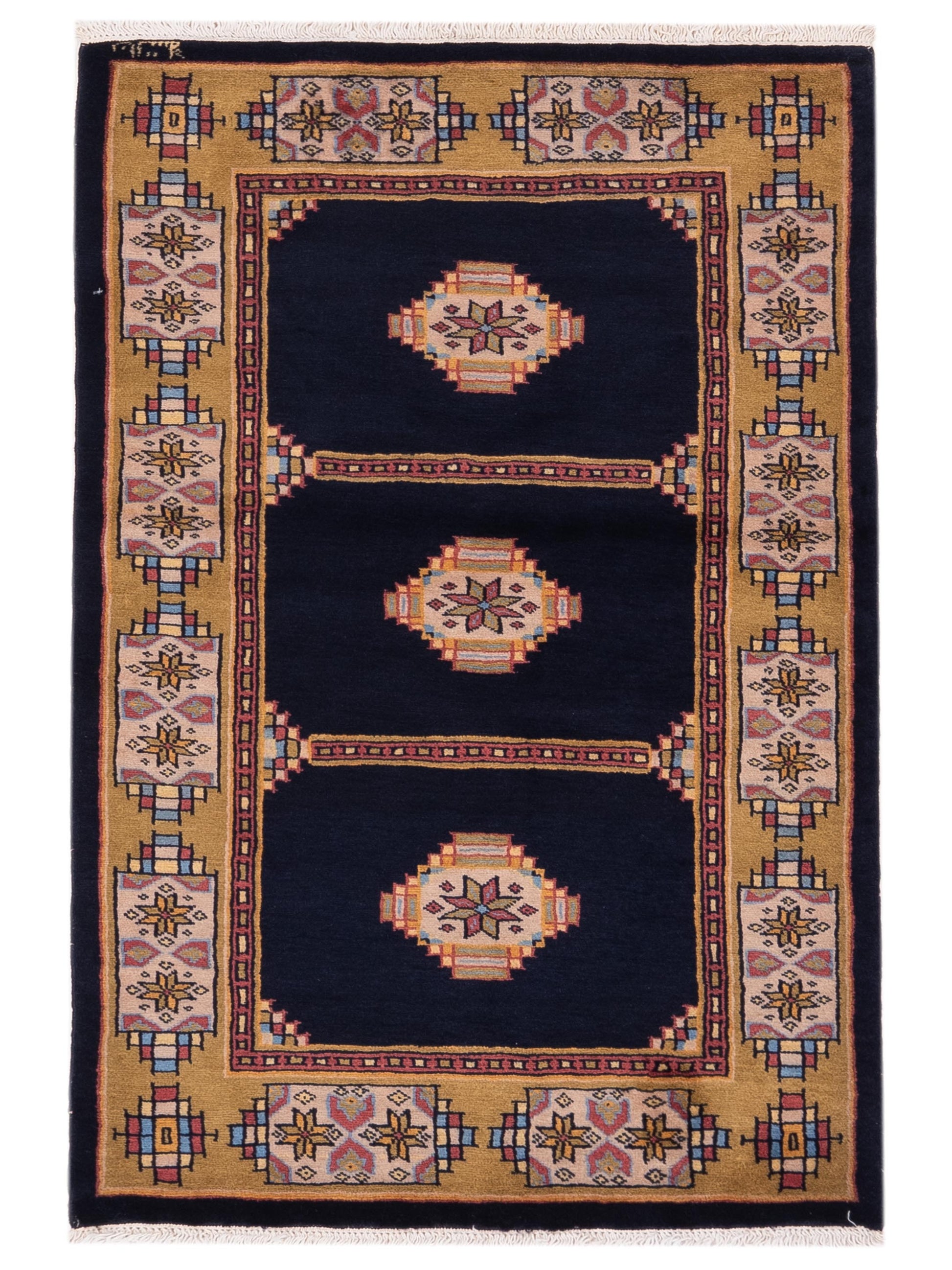 Nomad Bokhara  Charcoal Gold Traditional