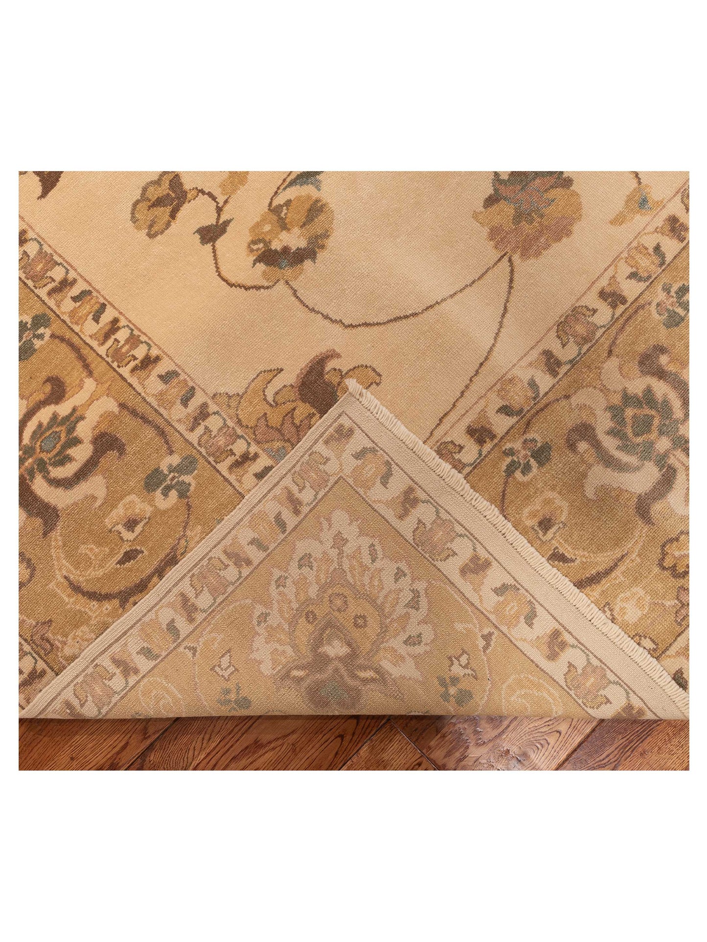 Antique Loom 108153 Ivory Gold 10.4x14.4 Hand Knotted Rug