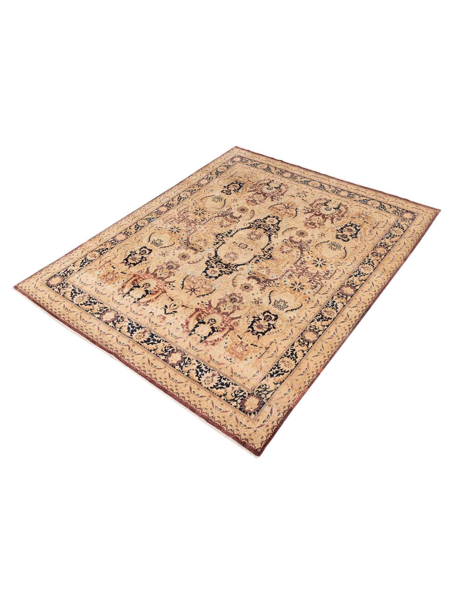 Haji Jalili 111399 Burgundy Black 7.11x10 Hand Knotted Rug