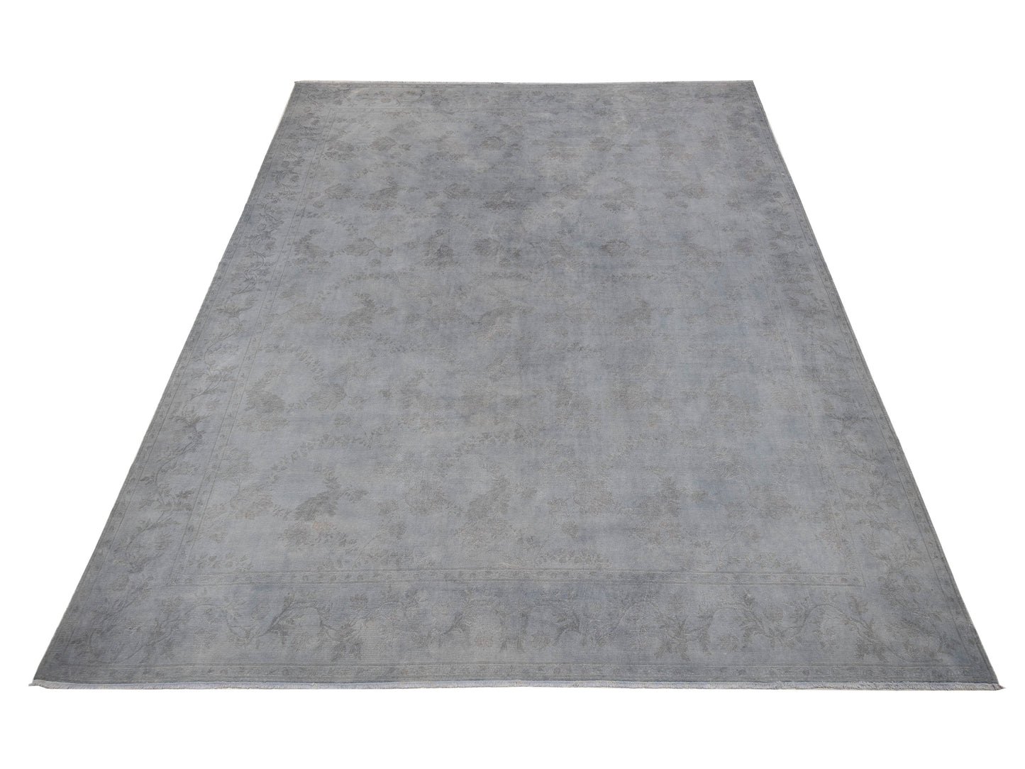 Vintage 107527 Light Gray 12.4x16 Hand Knotted Rug