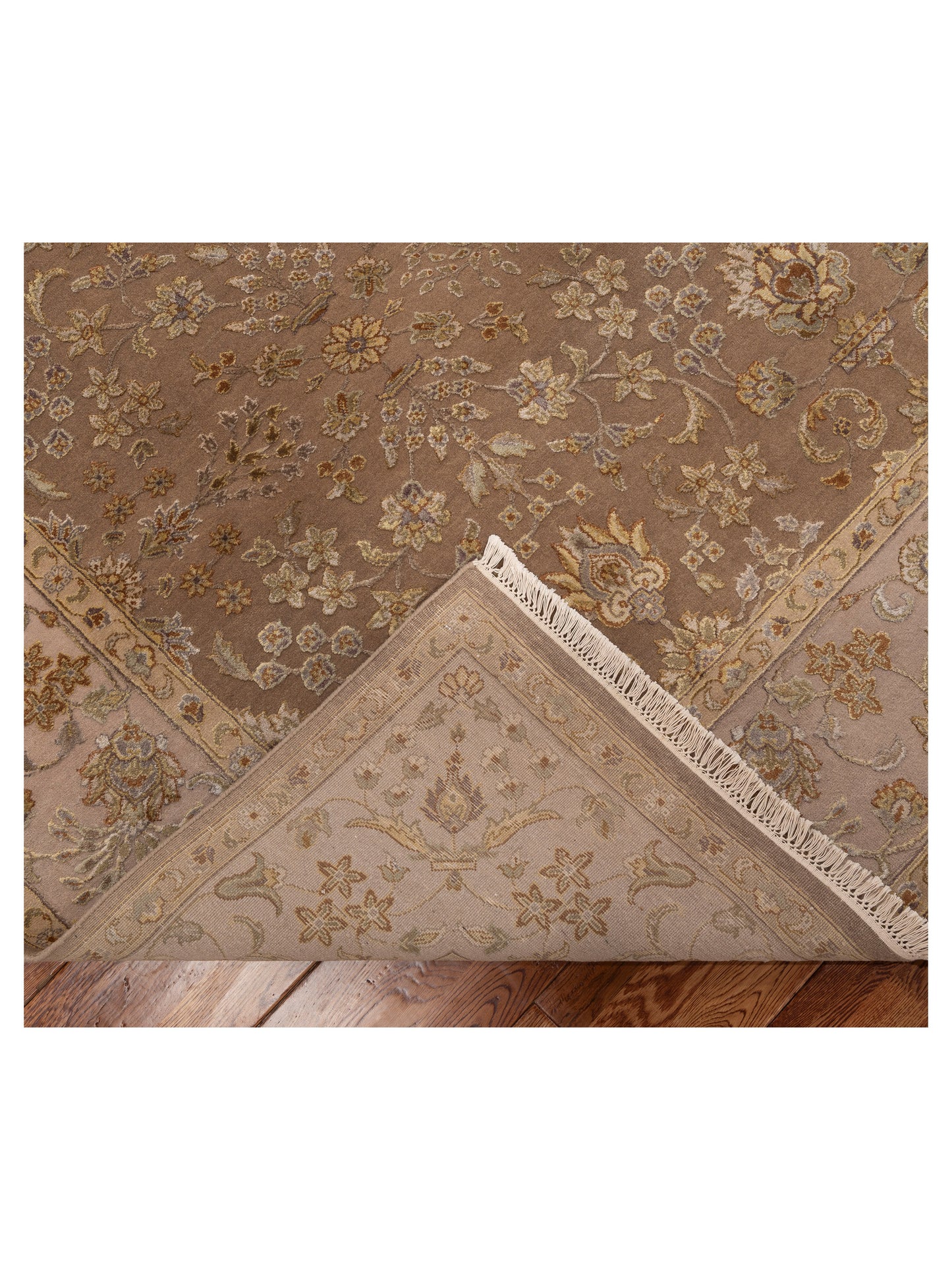 Imperial Silk 152112 Brown Ivory 7.11x10 Hand Knotted Rug