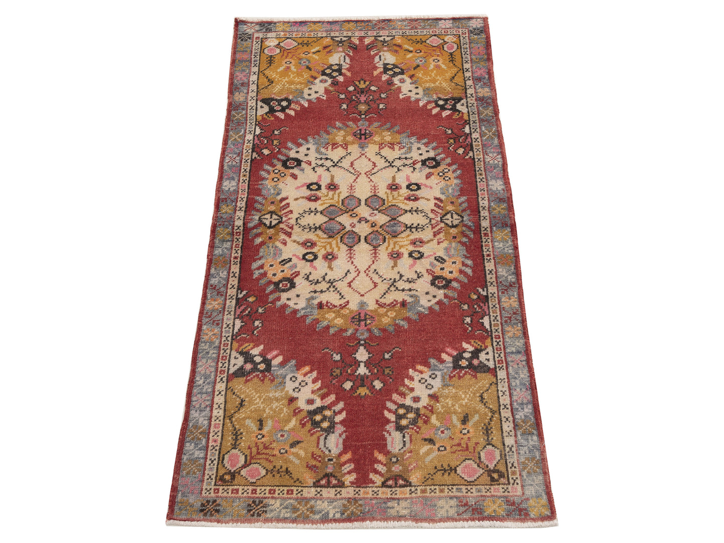 Old Anatolian 154189 Red Gray 2.10x5.8 Hand Knotted Rug