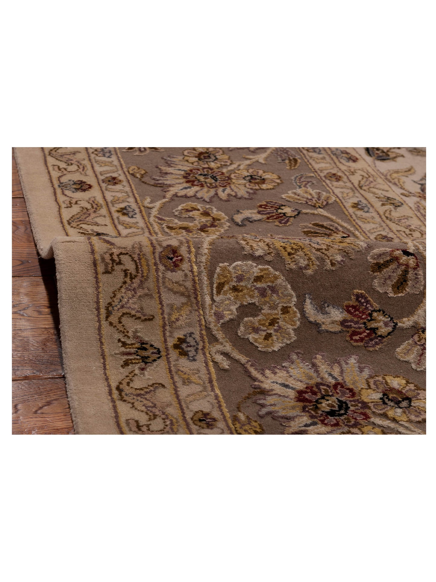 Imperial Silk 153359 Ivory Brown 10.1x14.1 Hand Knotted Rug