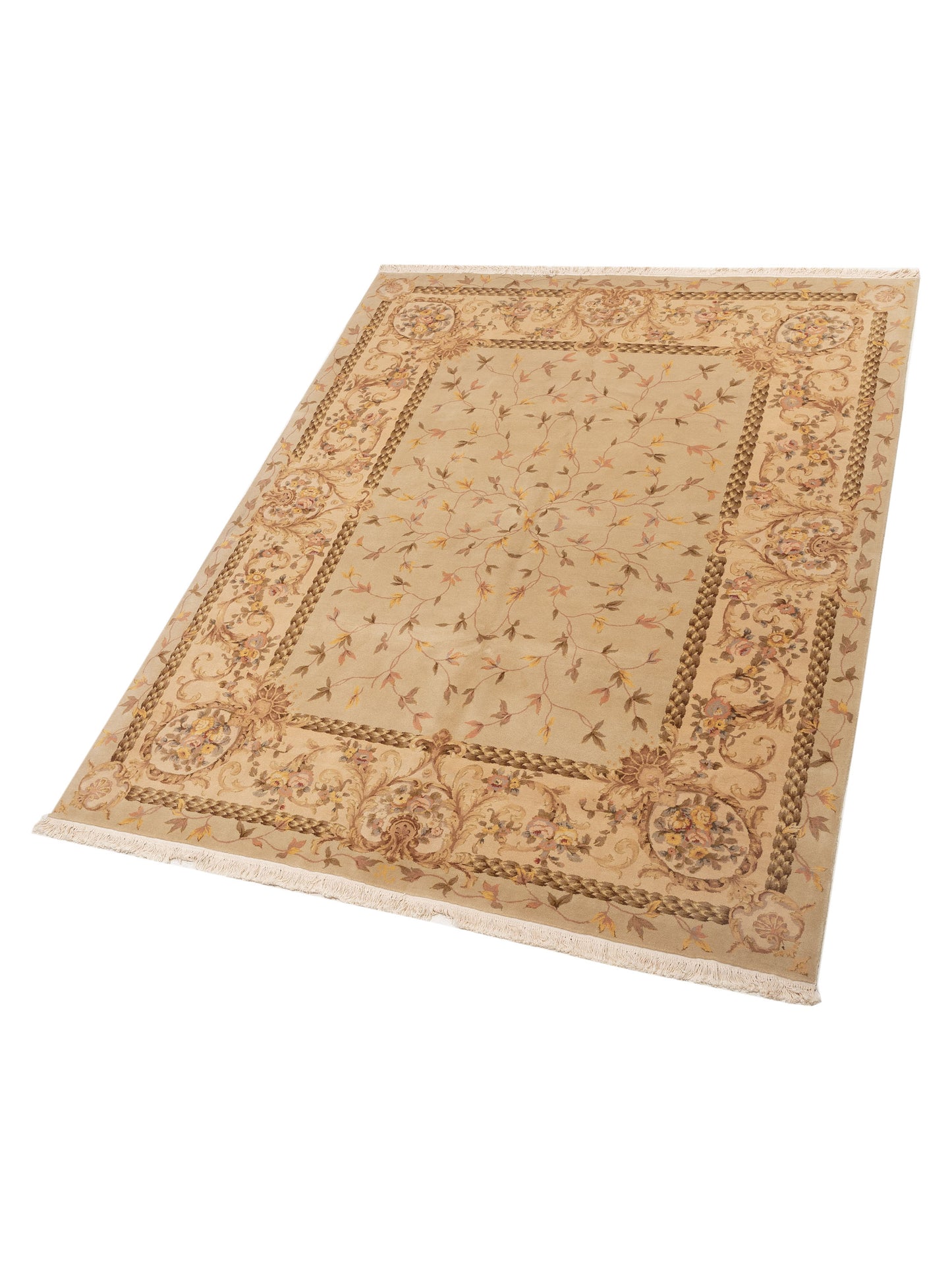 Magnolia 104078 Ivory Beige 7.9x9.8 Hand Knotted Rug