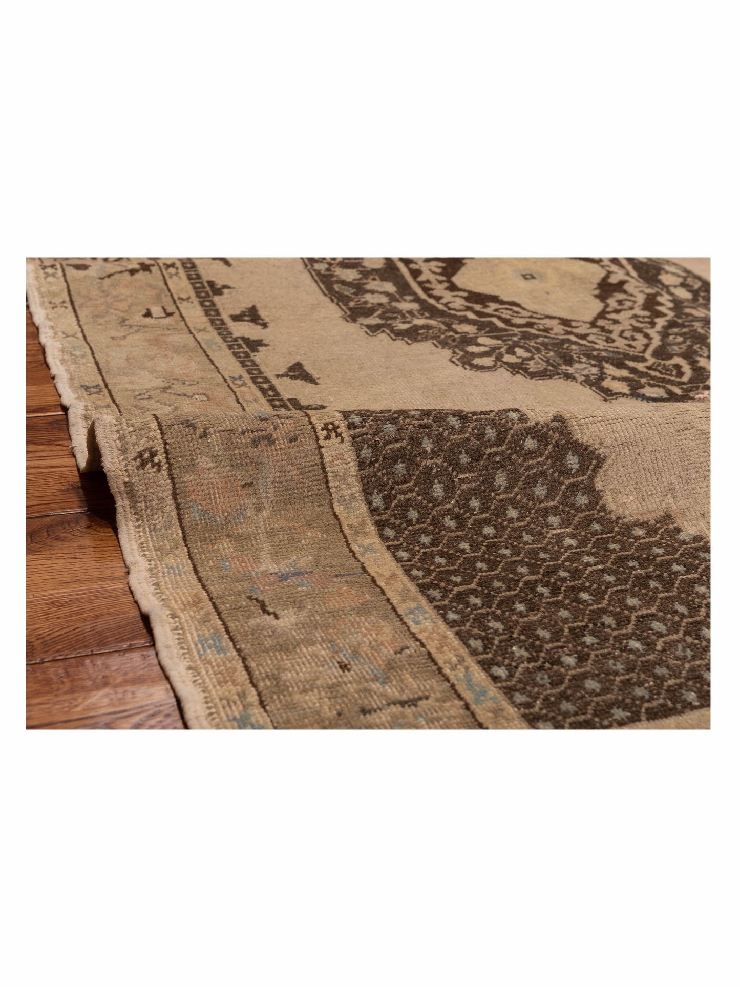 Old Anatolian 121916 Beige Brown 4.1x6.9 Hand Knotted Rug