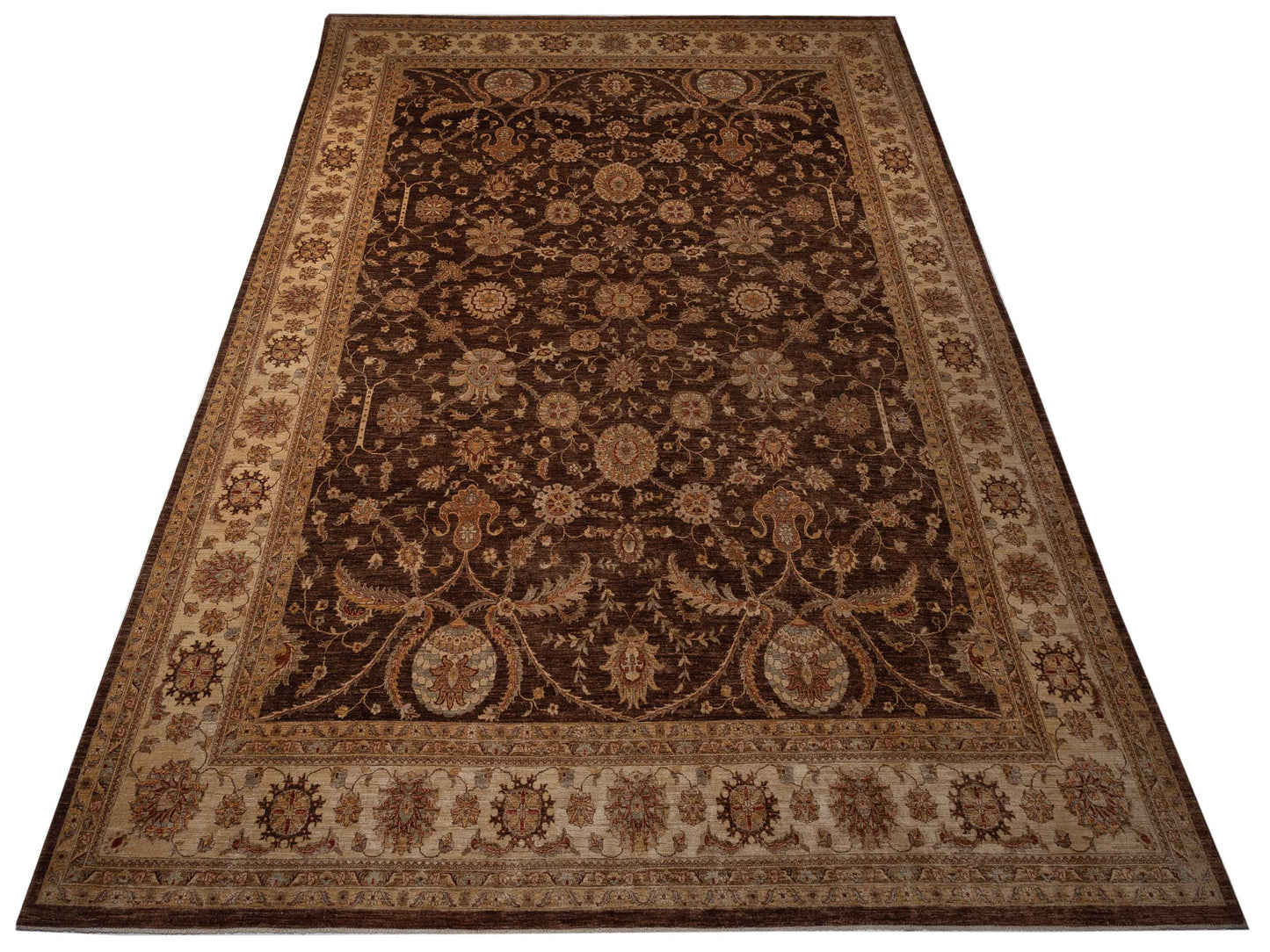 Sultan 96892 Chocolate Ivory 13.10x18.5 Hand Knotted Rug