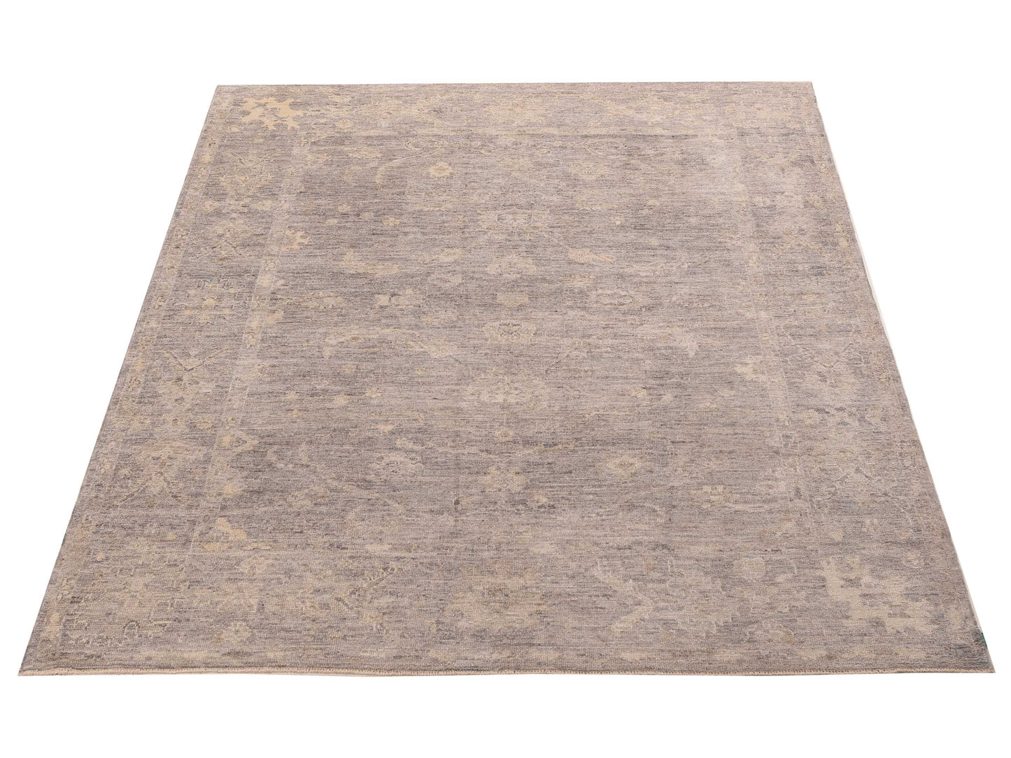 Angora Oushak 156041 Gray Gray 8.1x9.10 Hand Knotted Rug