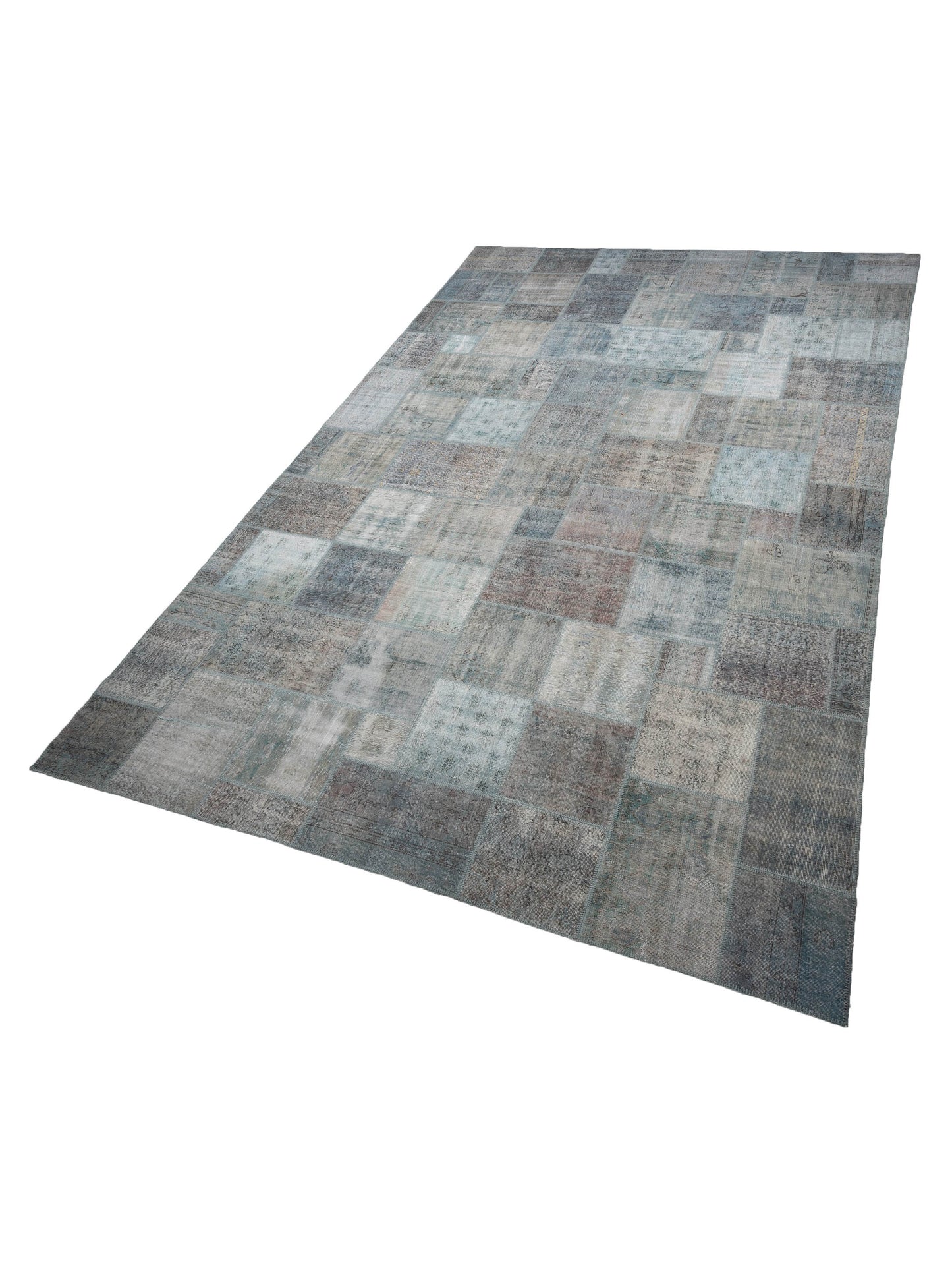 Turkish Vestige Patchwork 123757 Light Blue 12x18 Hand Knotted Rug