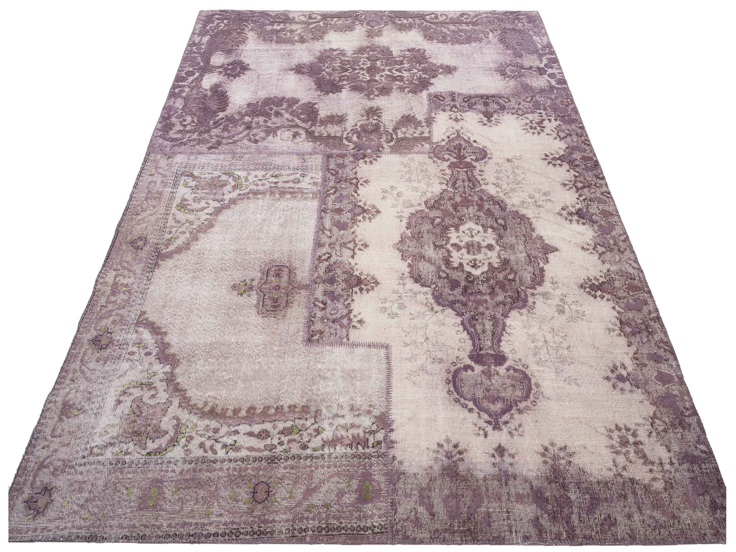 Turkish Vestige Patchwork 146026 Purple 9.1x12 Hand Knotted Rug