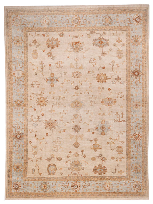 Anadol Angora Oushak  Ivory Blue Traditional