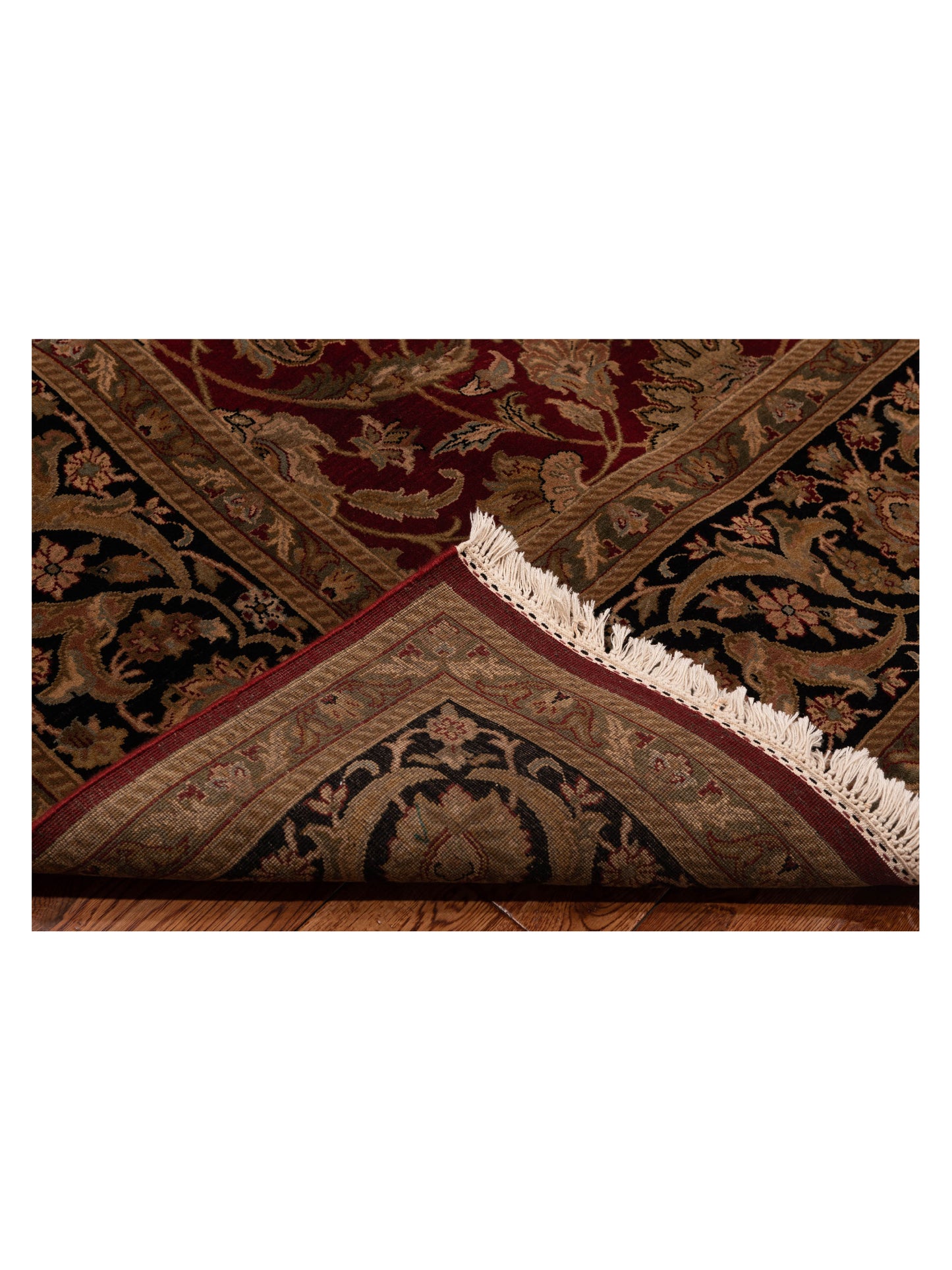 Crown 115745 Red Black 9.1x12.6 Hand Knotted Rug