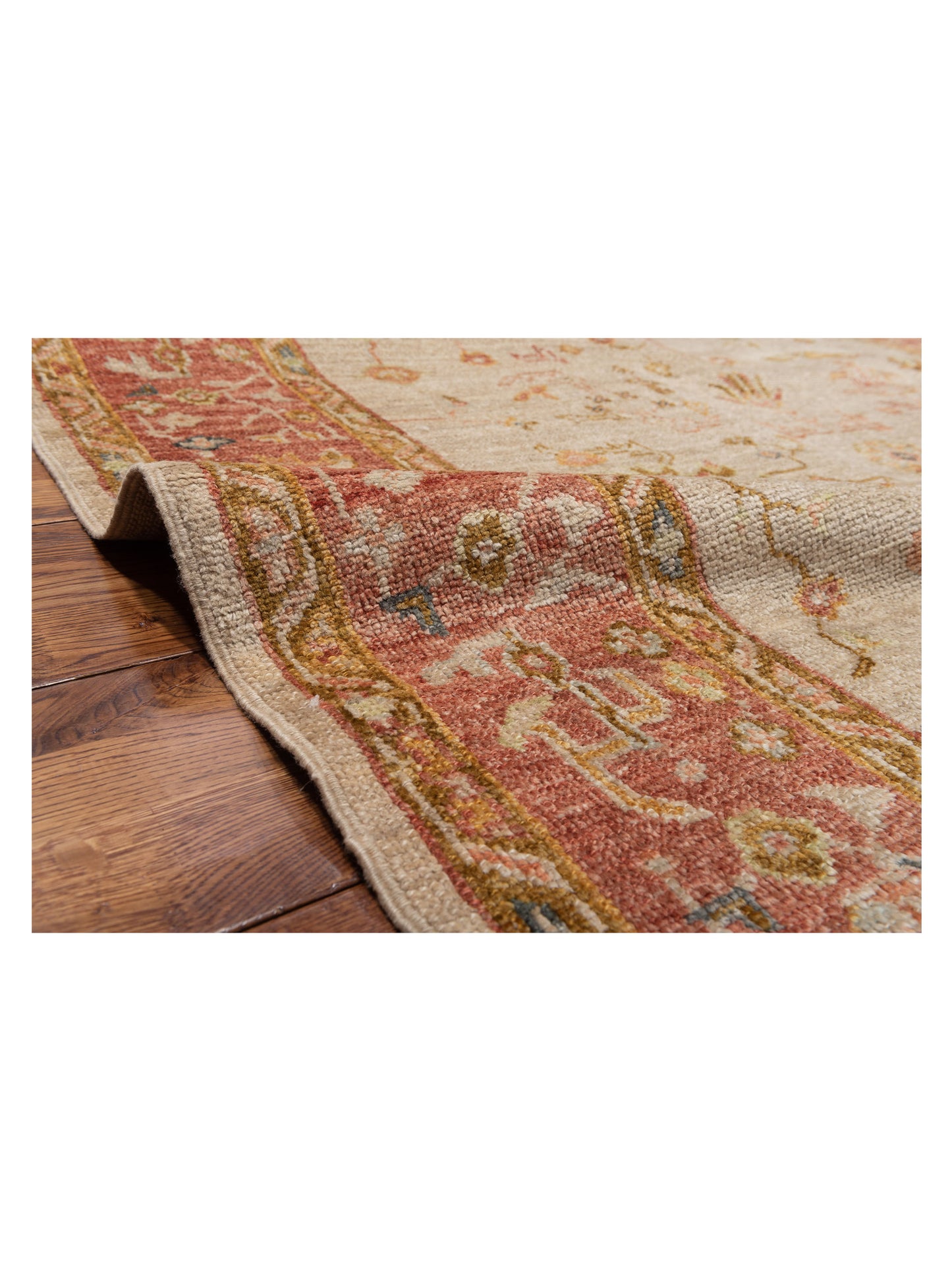 Angora Oushak 144588 Silver Red 6.3x13.10 Hand Knotted Rug