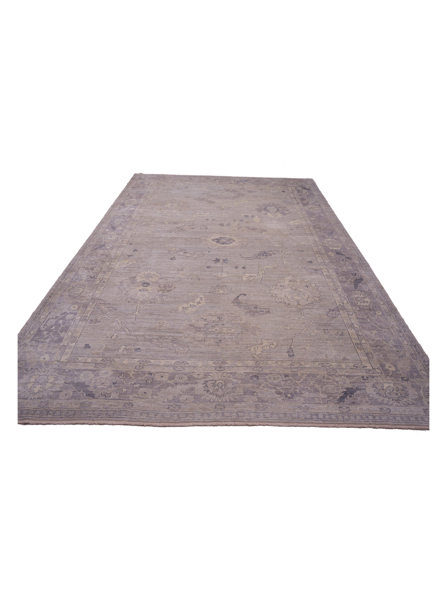 Angora Oushak 126254 Gray Gray 12.1x17.1 Hand Knotted Rug